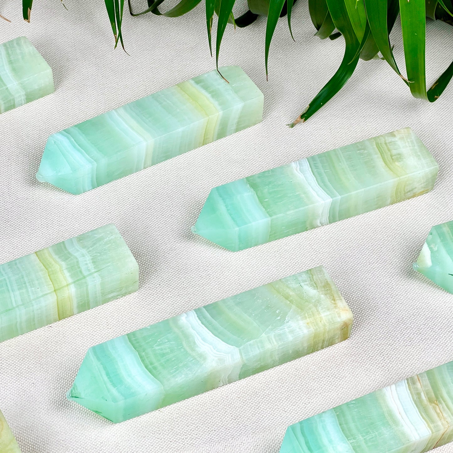 green calcite tower
