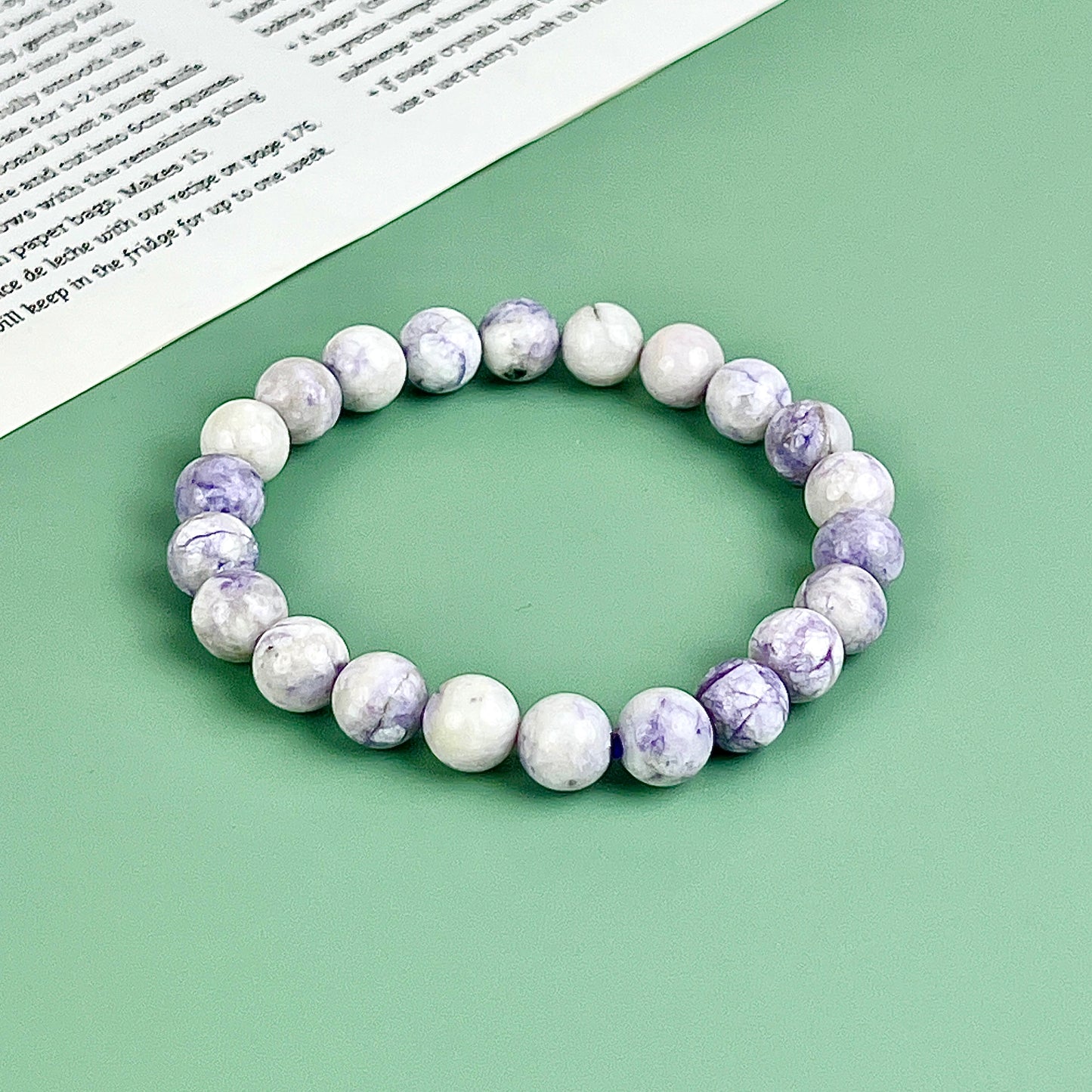 purple turquoise bracelet 8mm