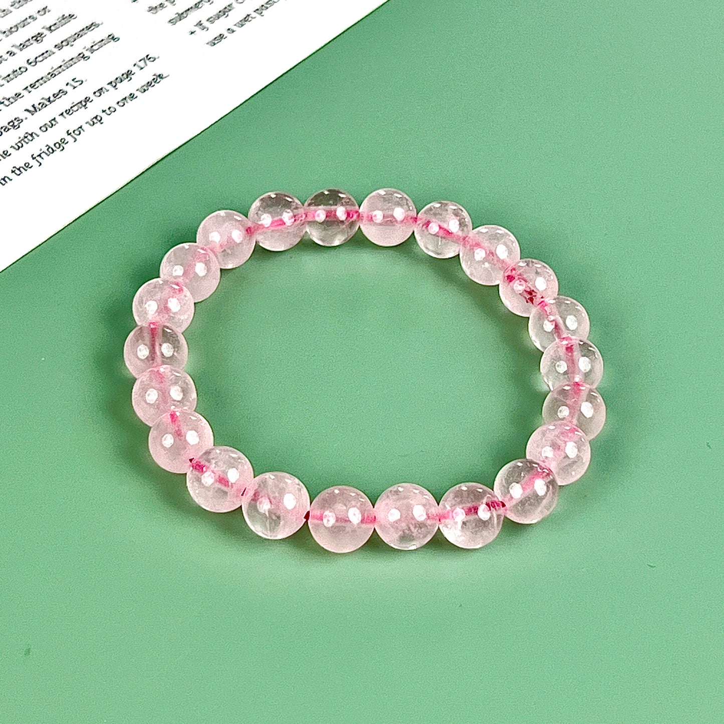 pink quartz bracelet 8mm
