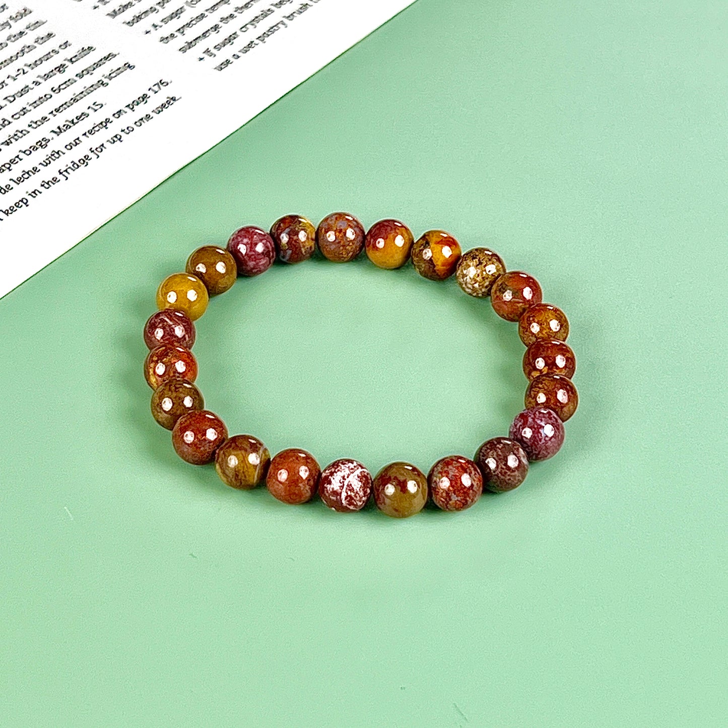 pink agate bracelet 8mm