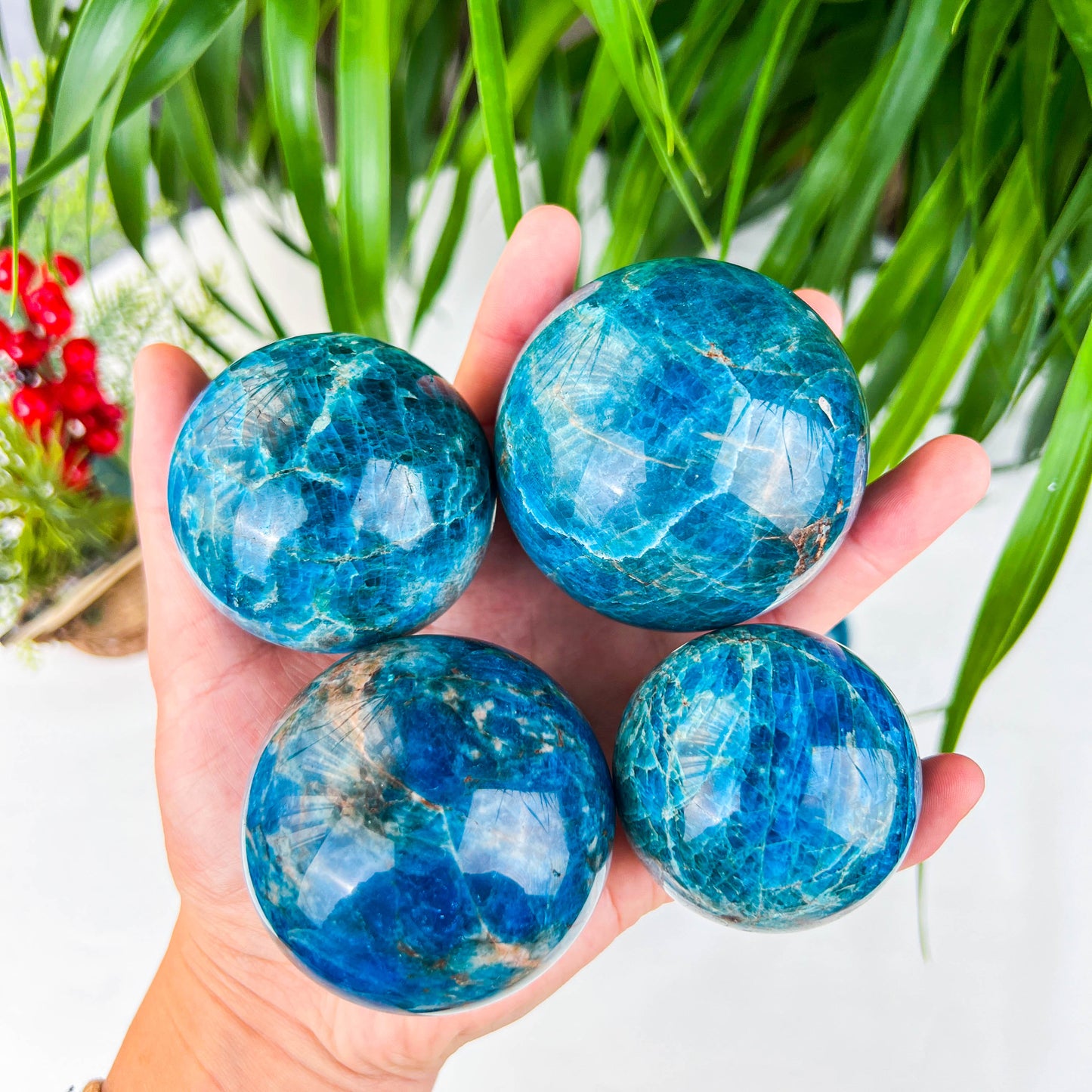blue apatite sphere