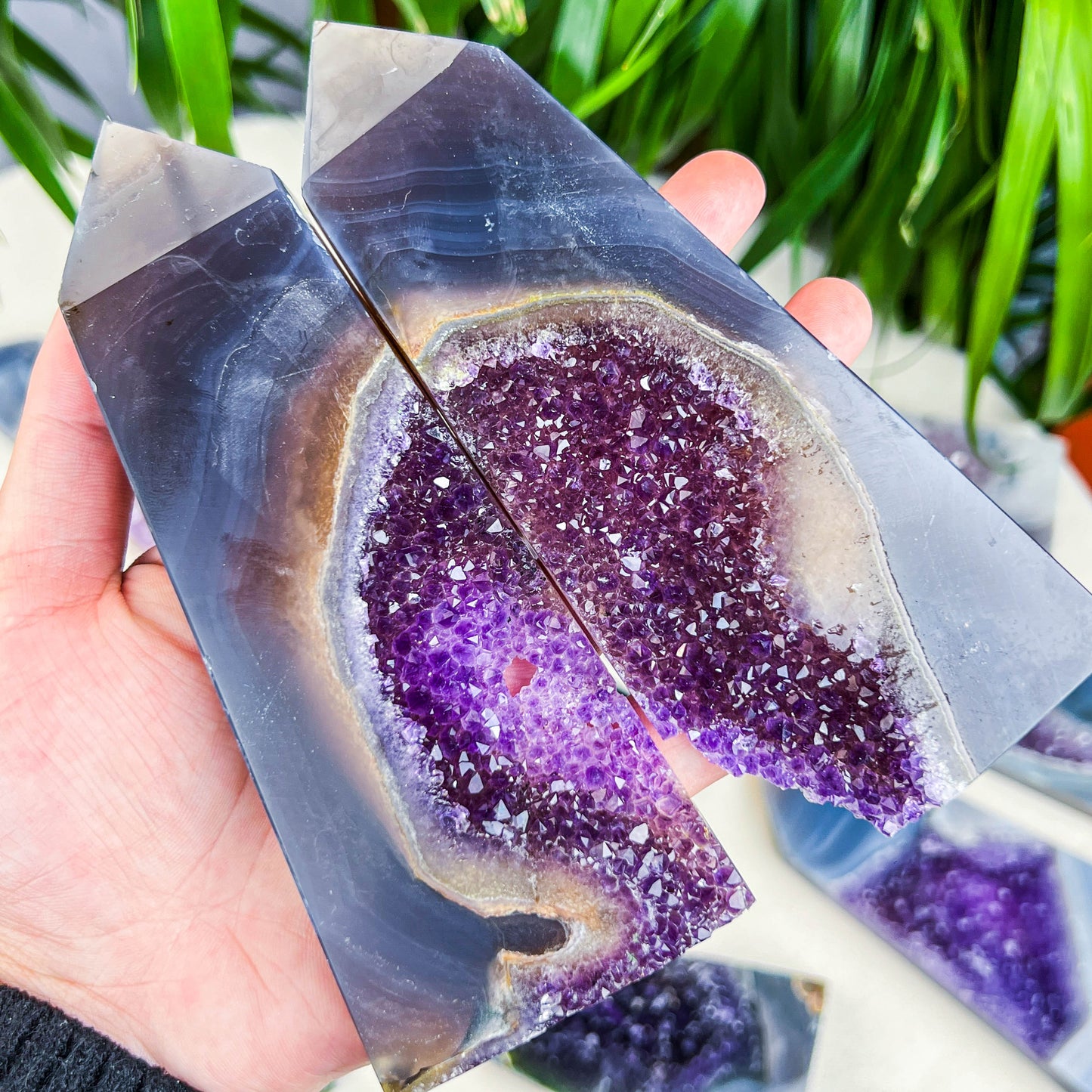amethyst druzy tower