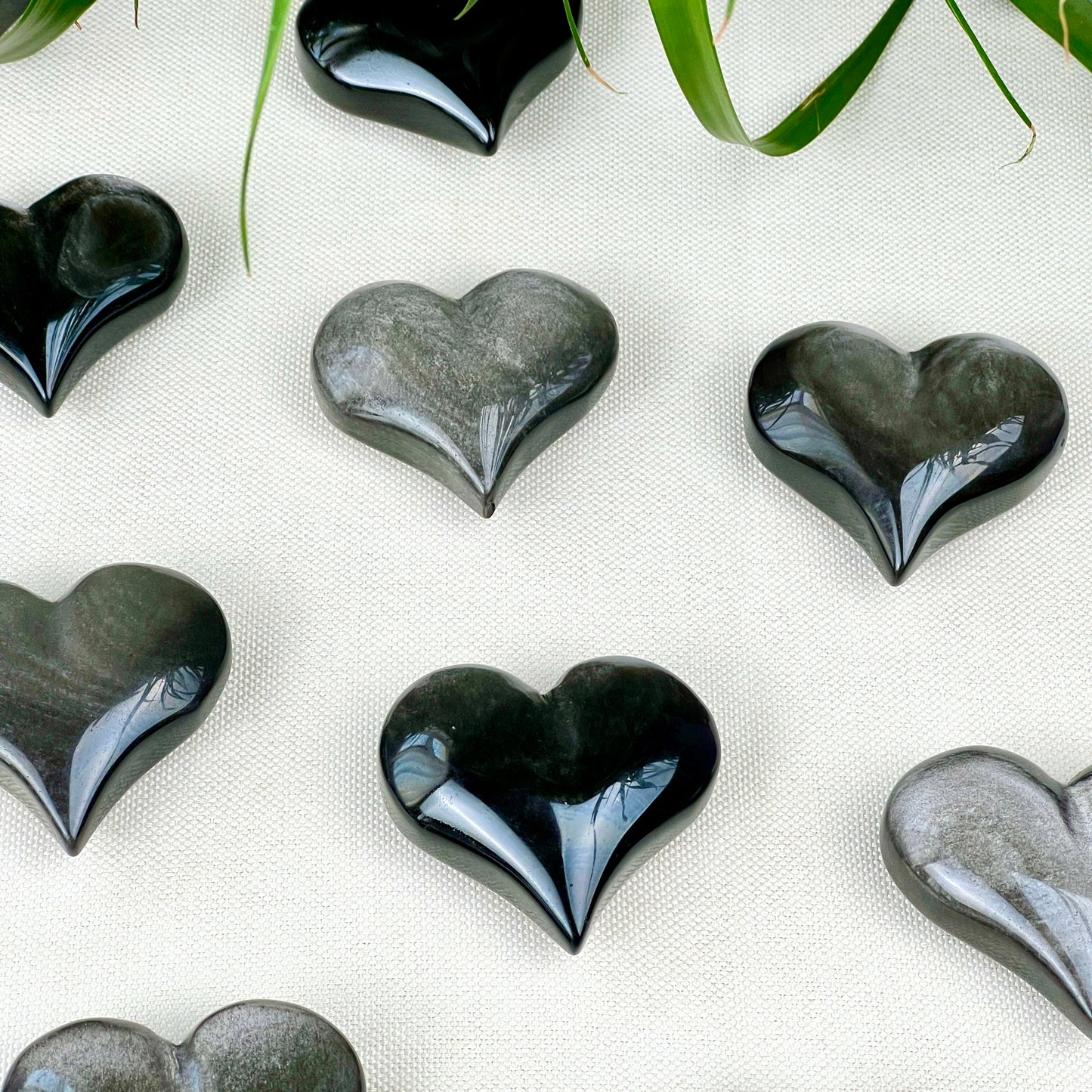 silver obsidian heart