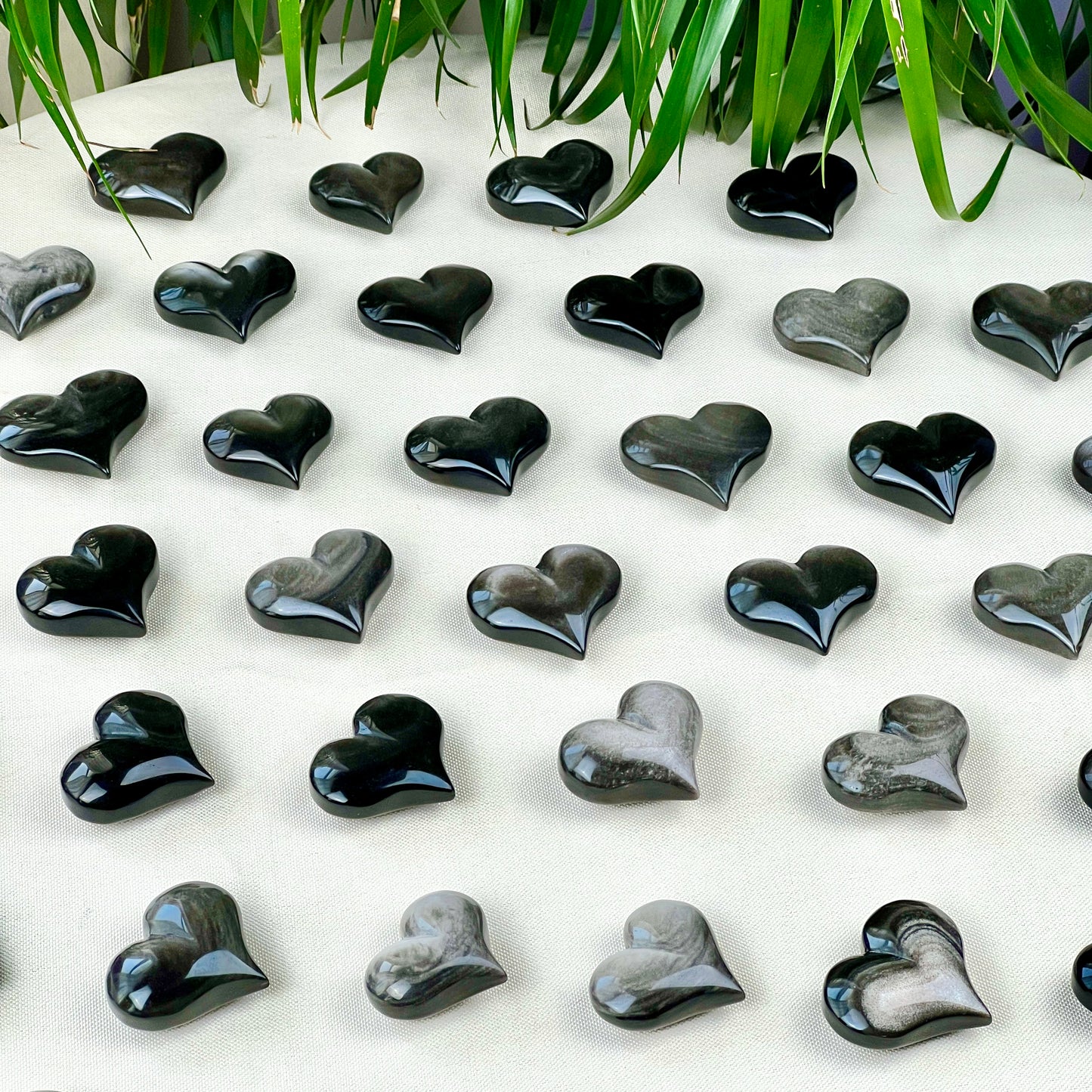 silver obsidian heart