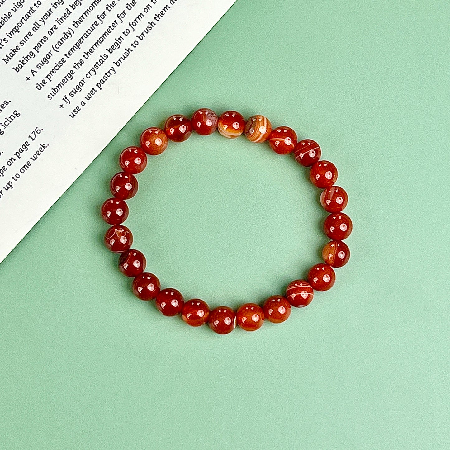 Red carnelian bracelet  8mm