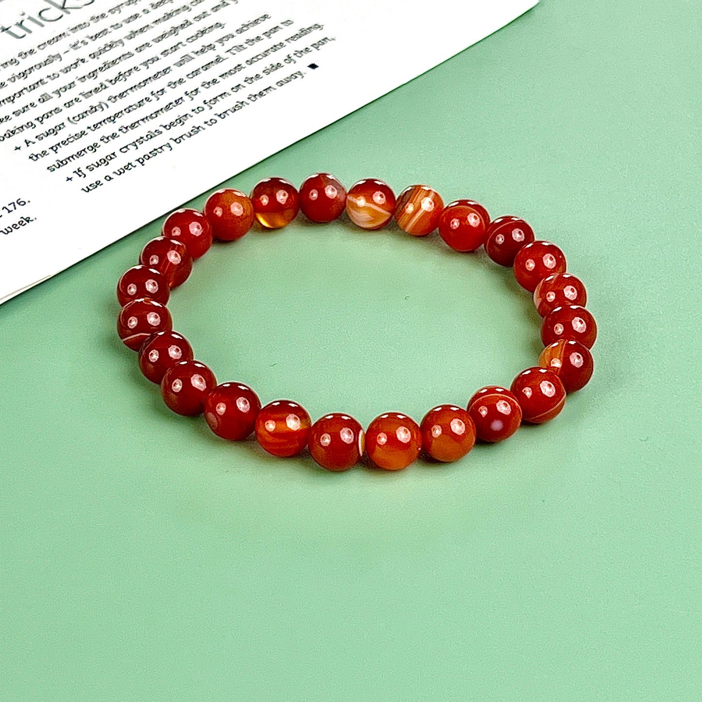 Red carnelian bracelet  8mm