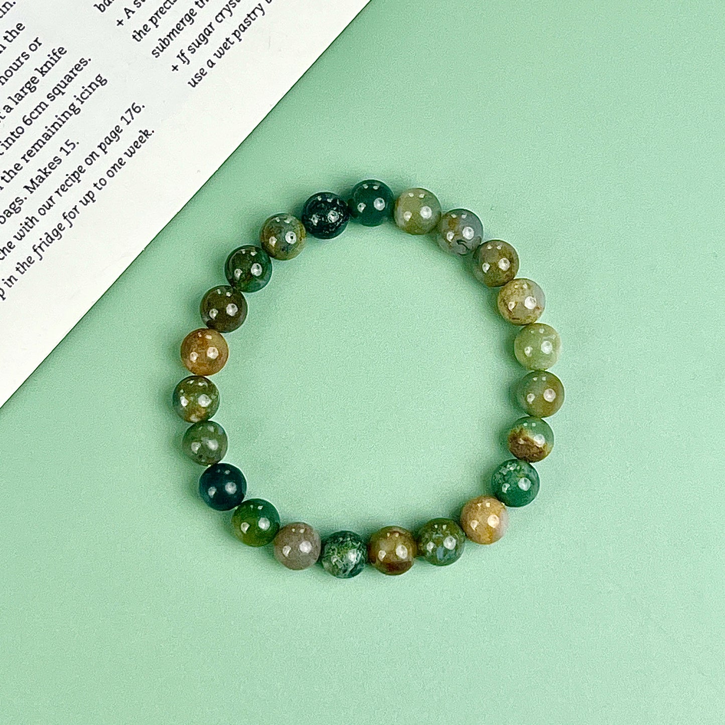 Moss agate bracelet  8mm