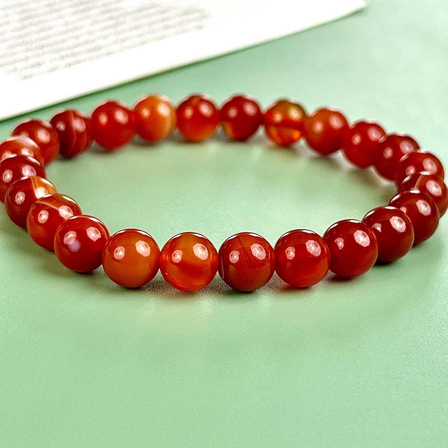Red carnelian bracelet  8mm