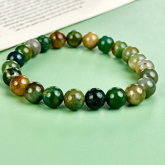 Moss agate bracelet  8mm