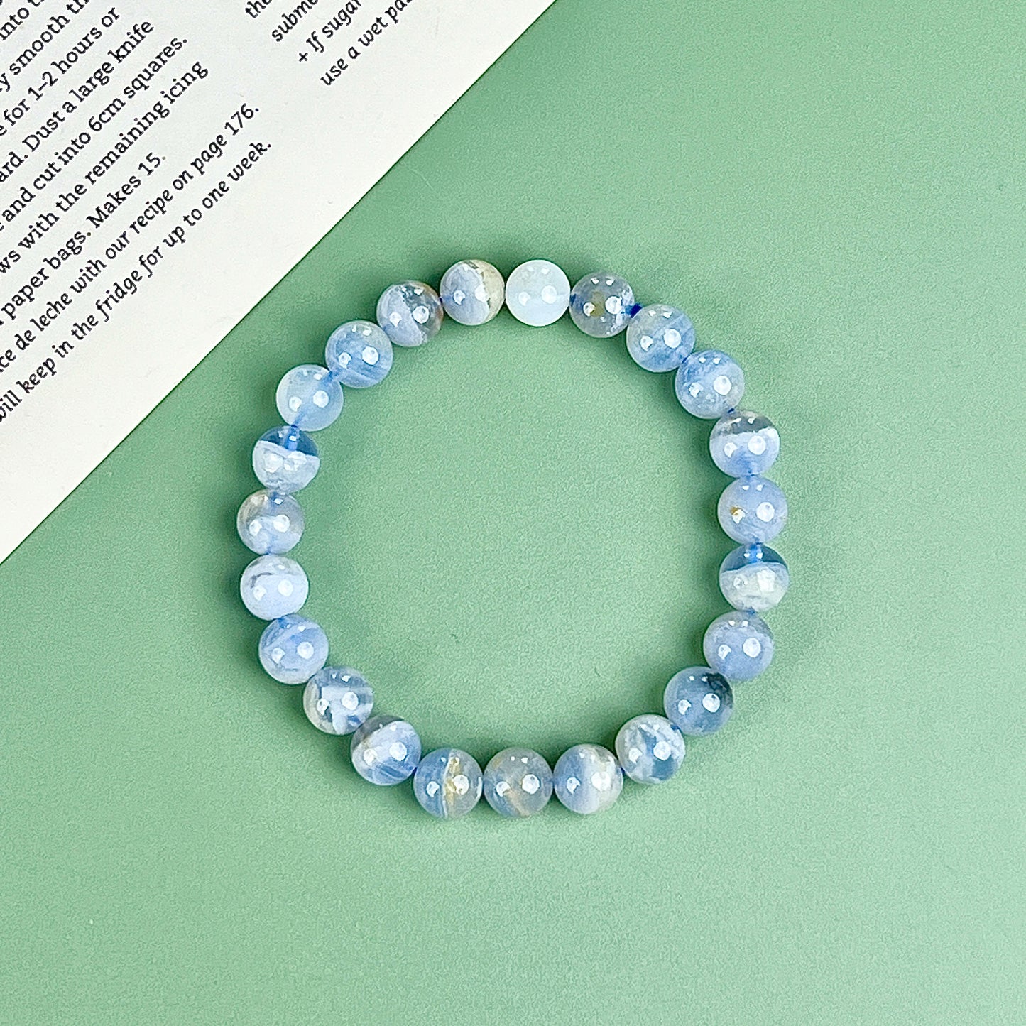 blue lace agate bracelet  8mm