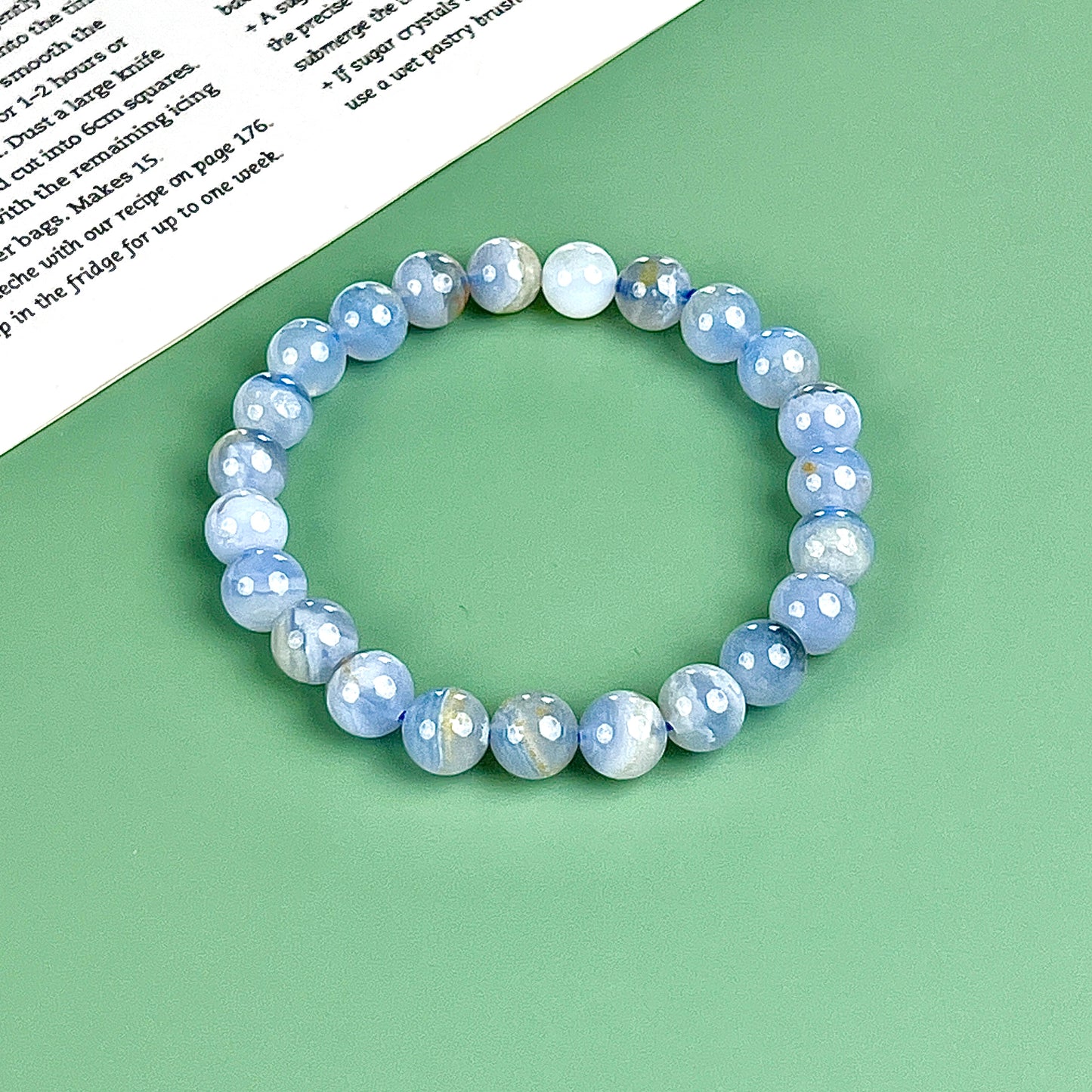 blue lace agate bracelet  8mm
