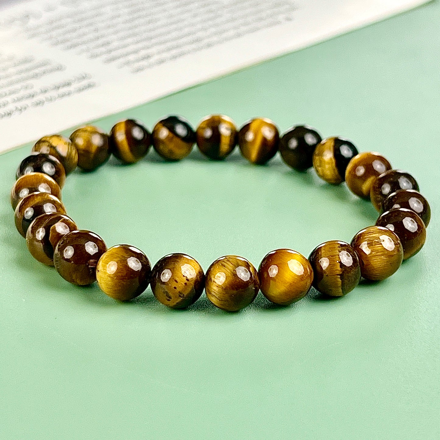 yellow tiger eye bracelet  8mm