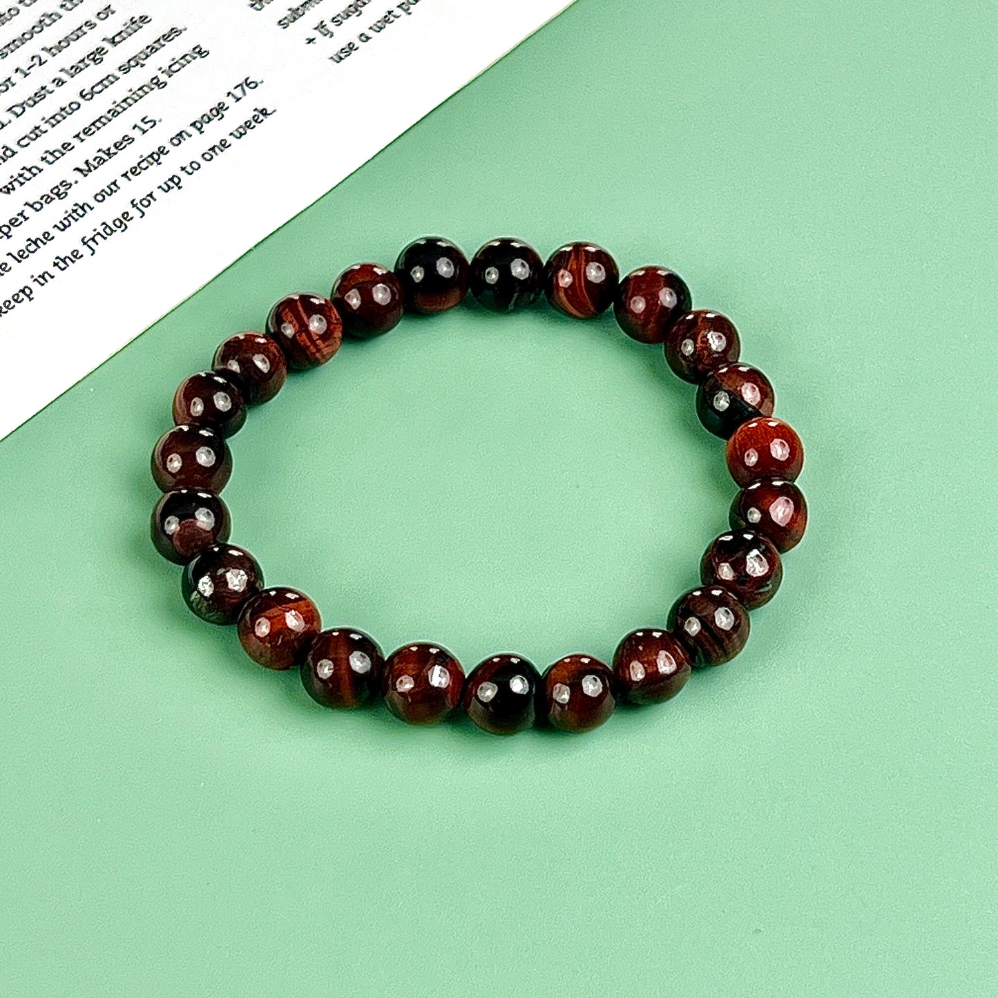 red tiger eye bracelet  8mm