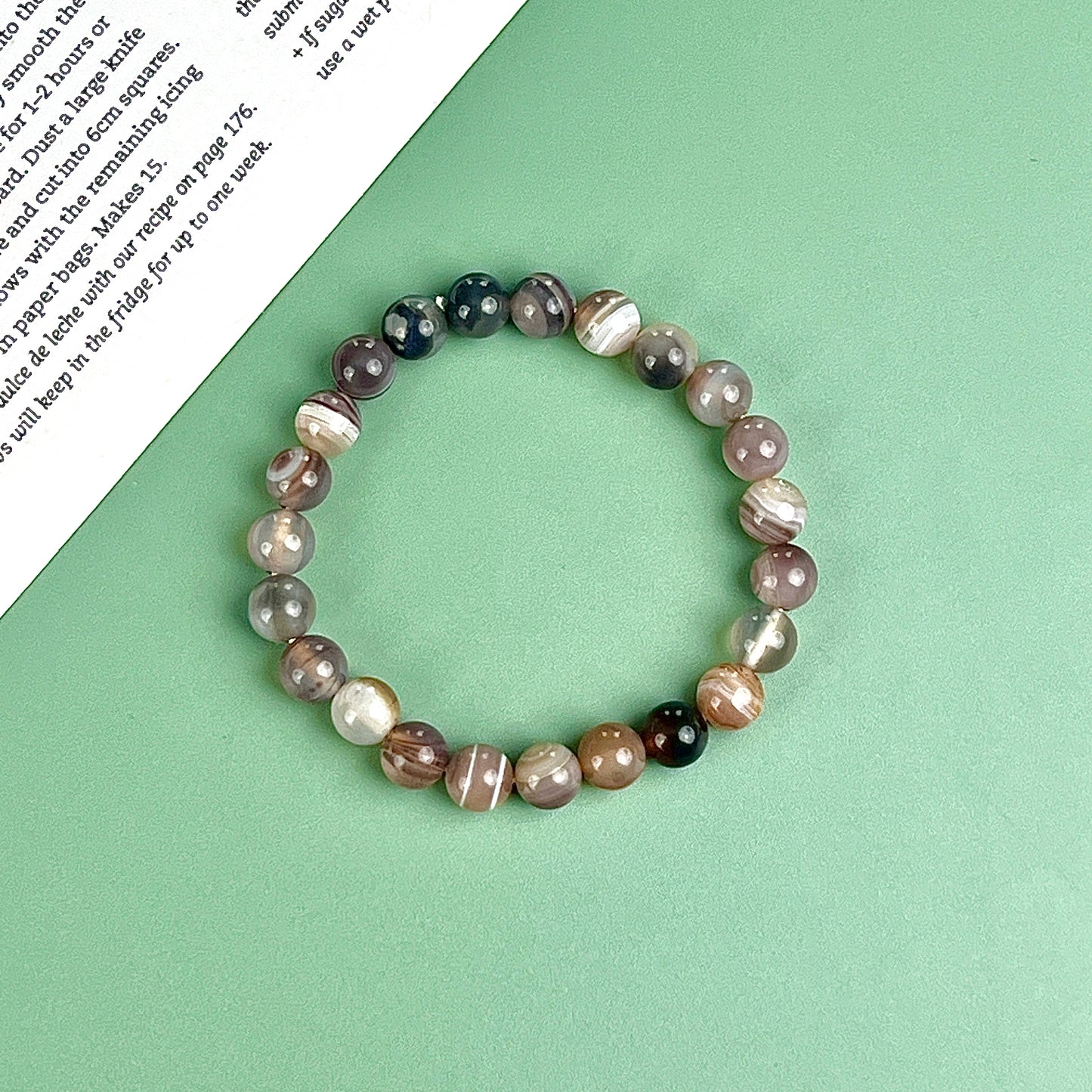 agate round bracelet  8mm