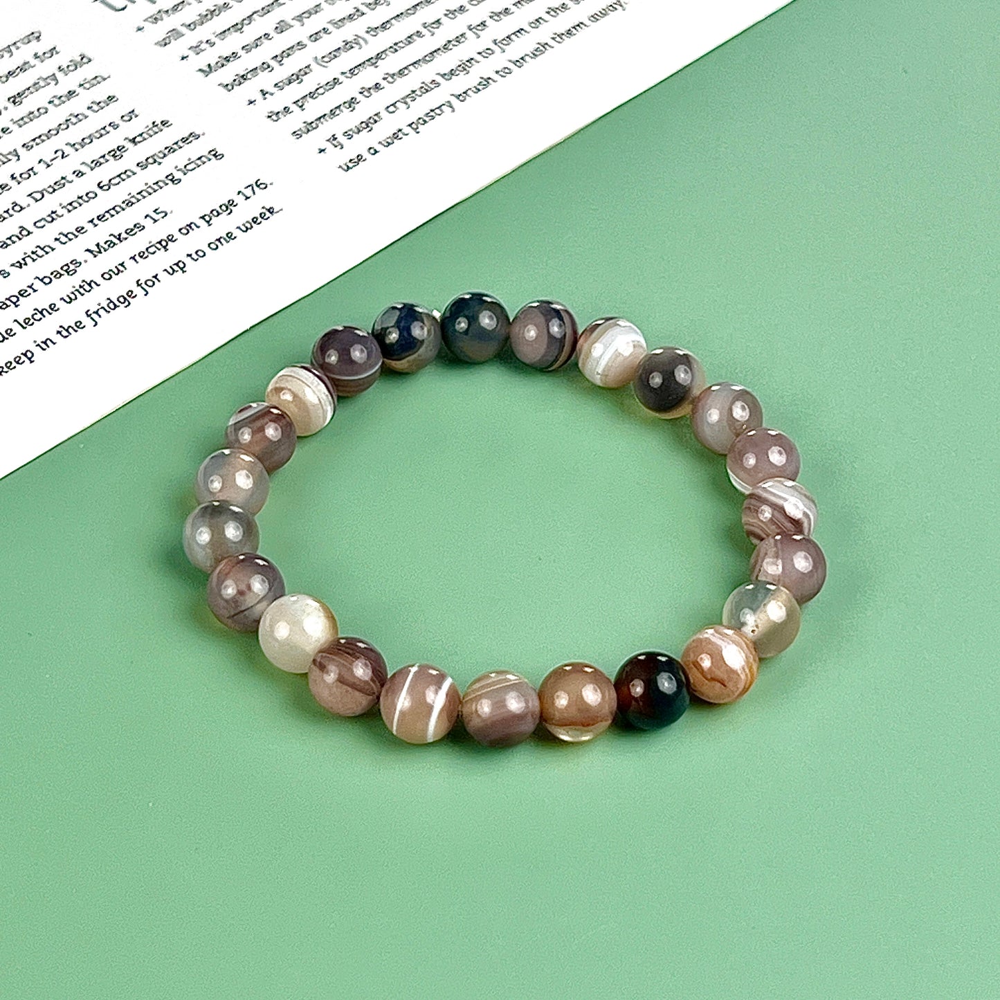 agate round bracelet  8mm