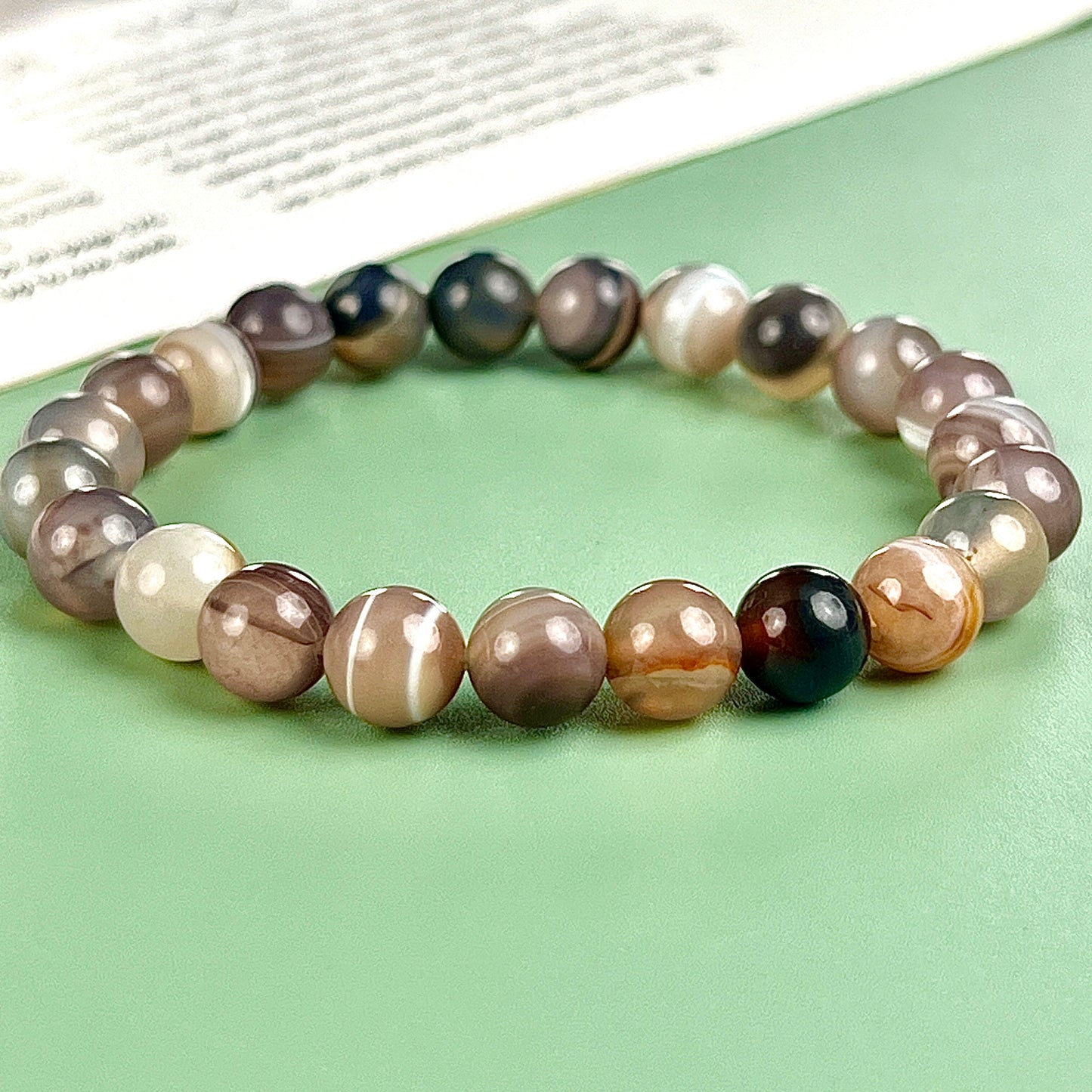 agate round bracelet  8mm