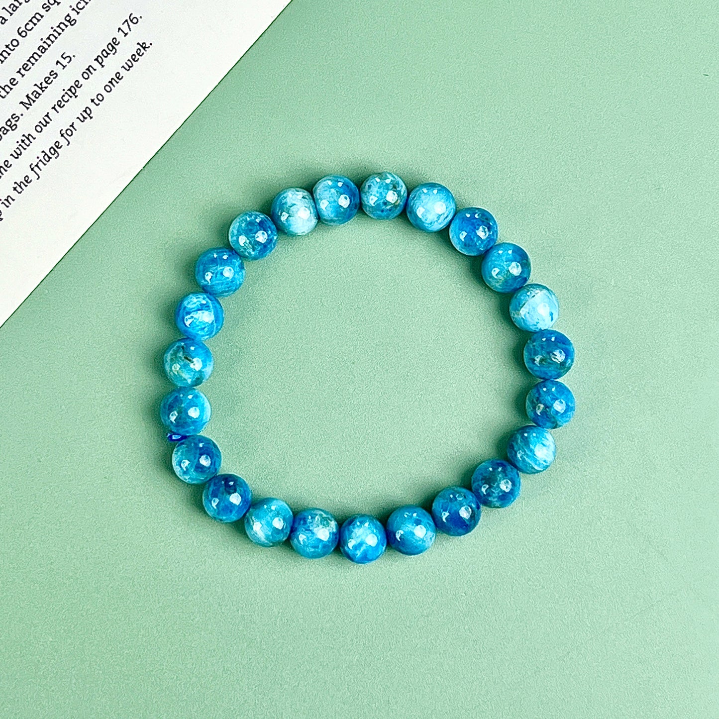 blue apatite bracelet  8mm