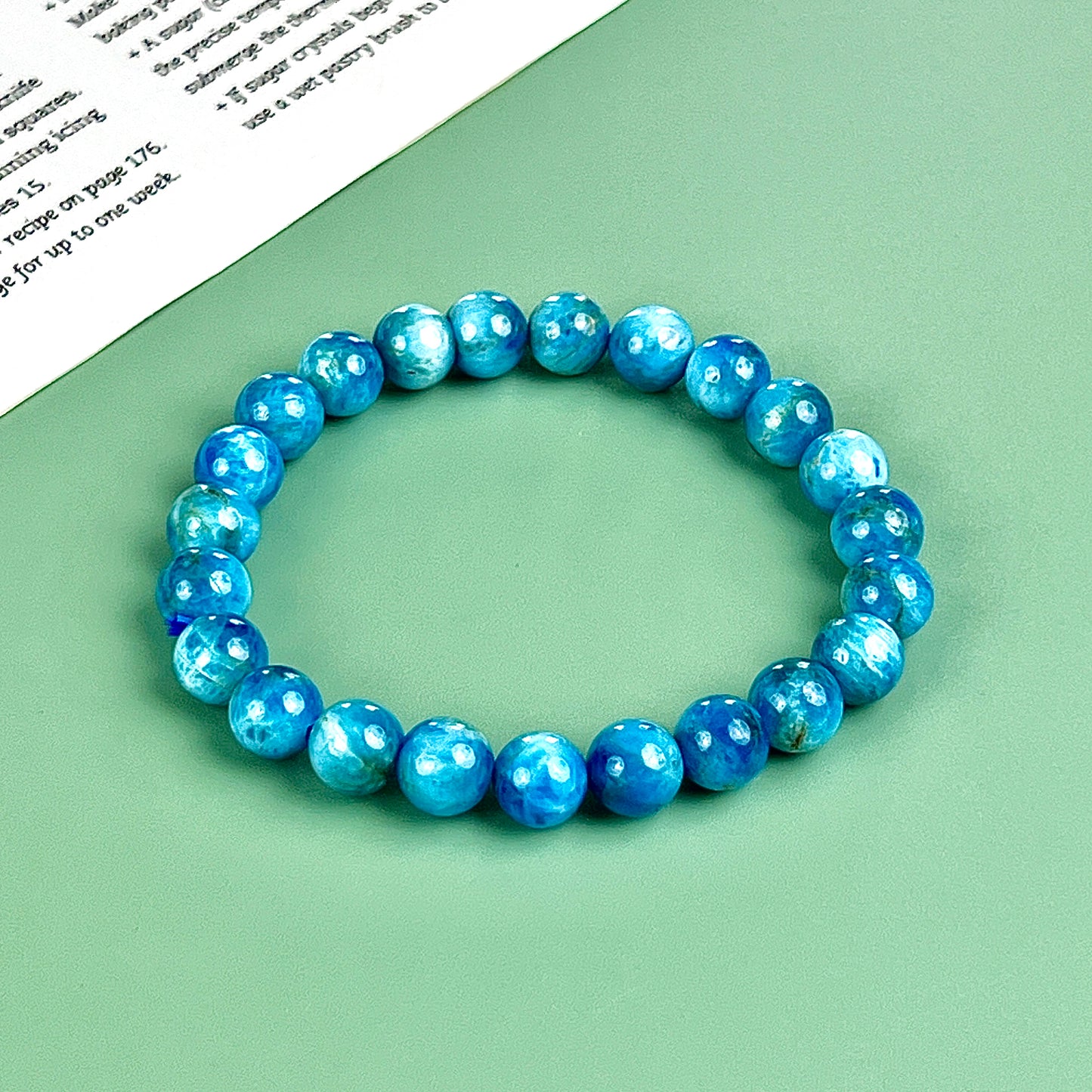 blue apatite bracelet  8mm