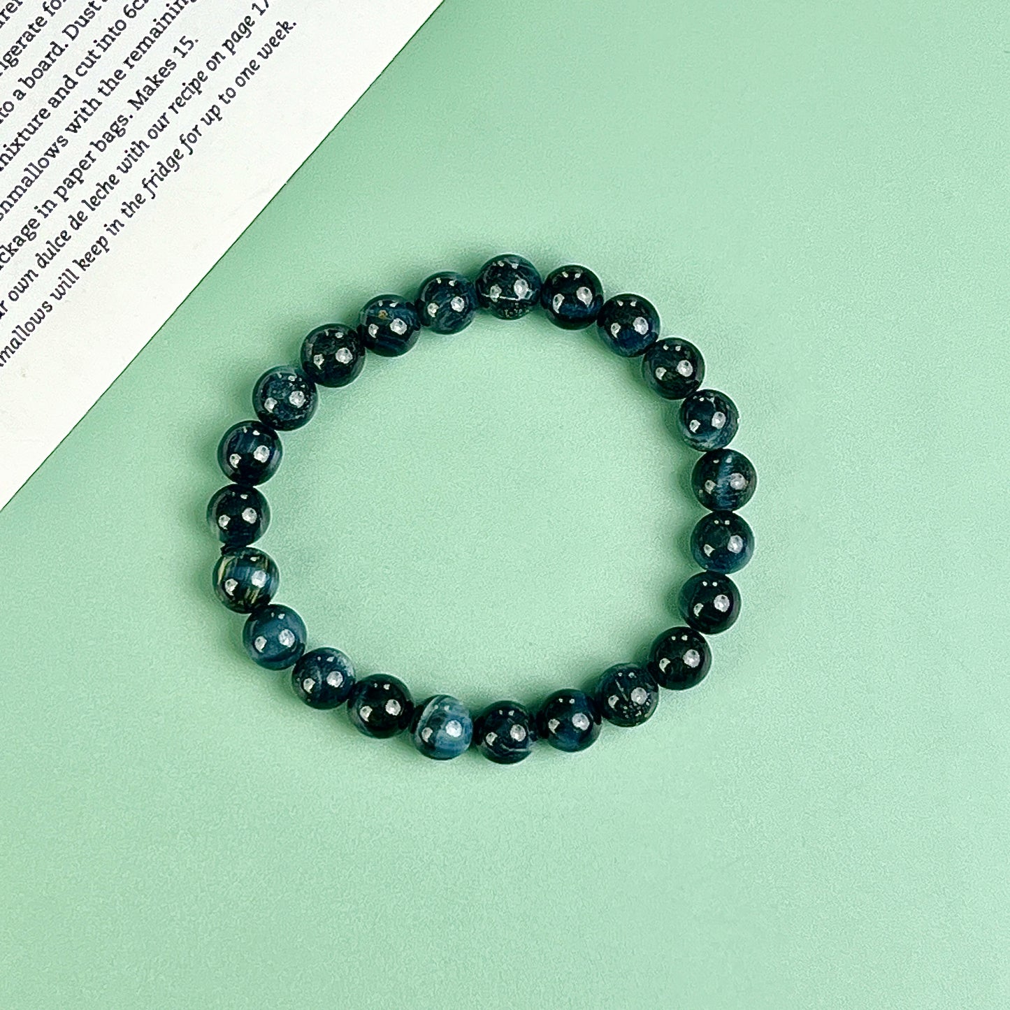 blue tiger eye bracelet  8mm