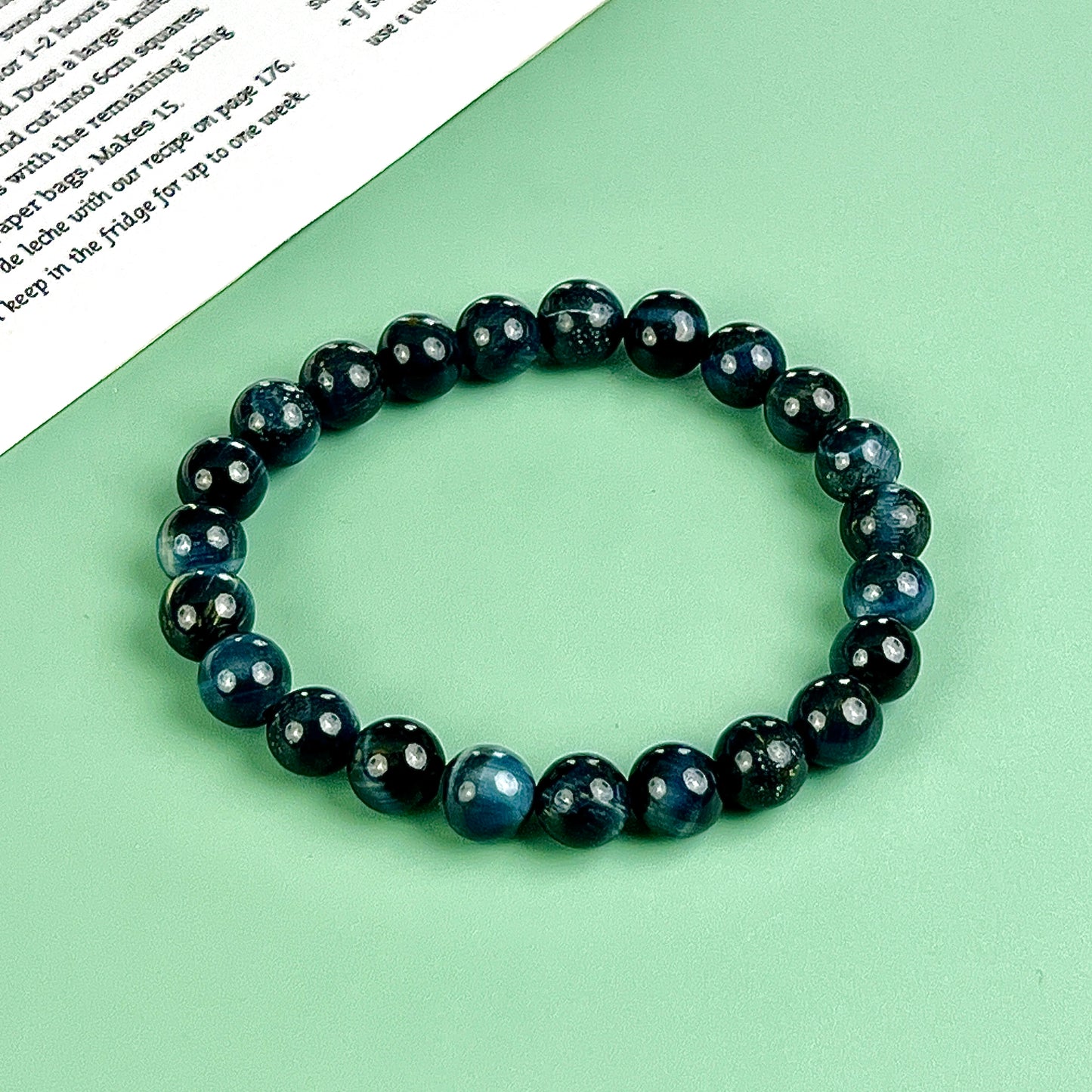 blue tiger eye bracelet  8mm