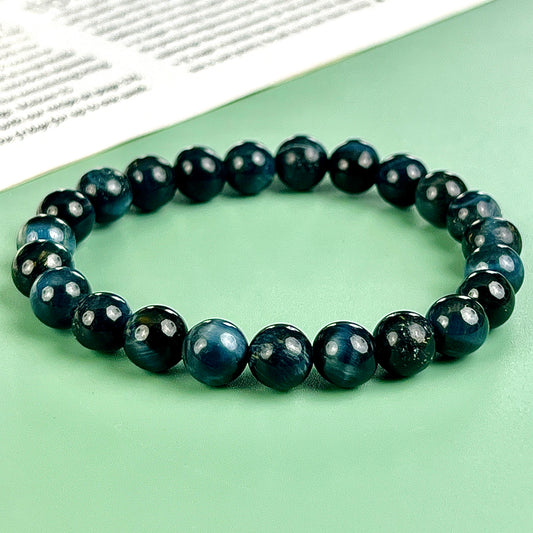 blue tiger eye bracelet  8mm