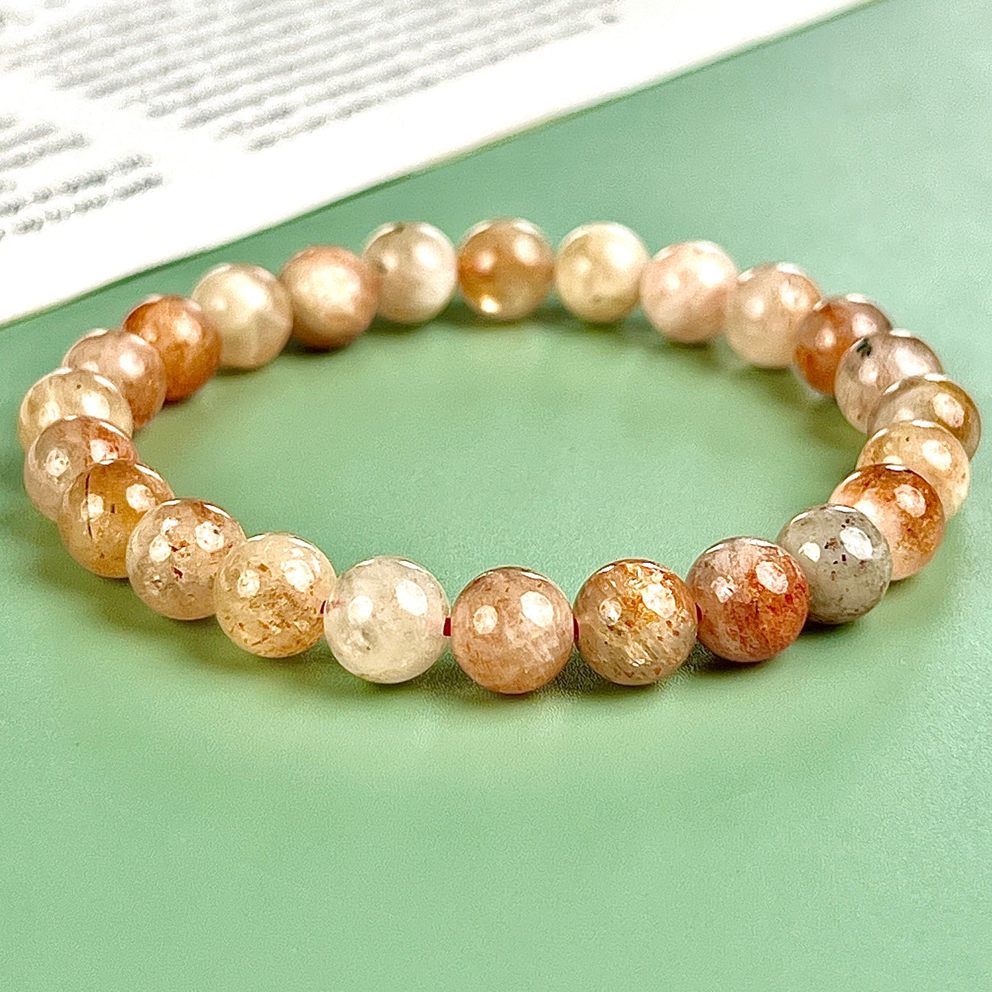 golden sunstone bracelet  8mm