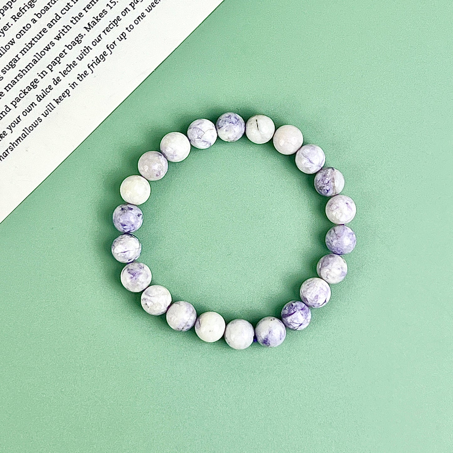 purple turquoise bracelet  8mm