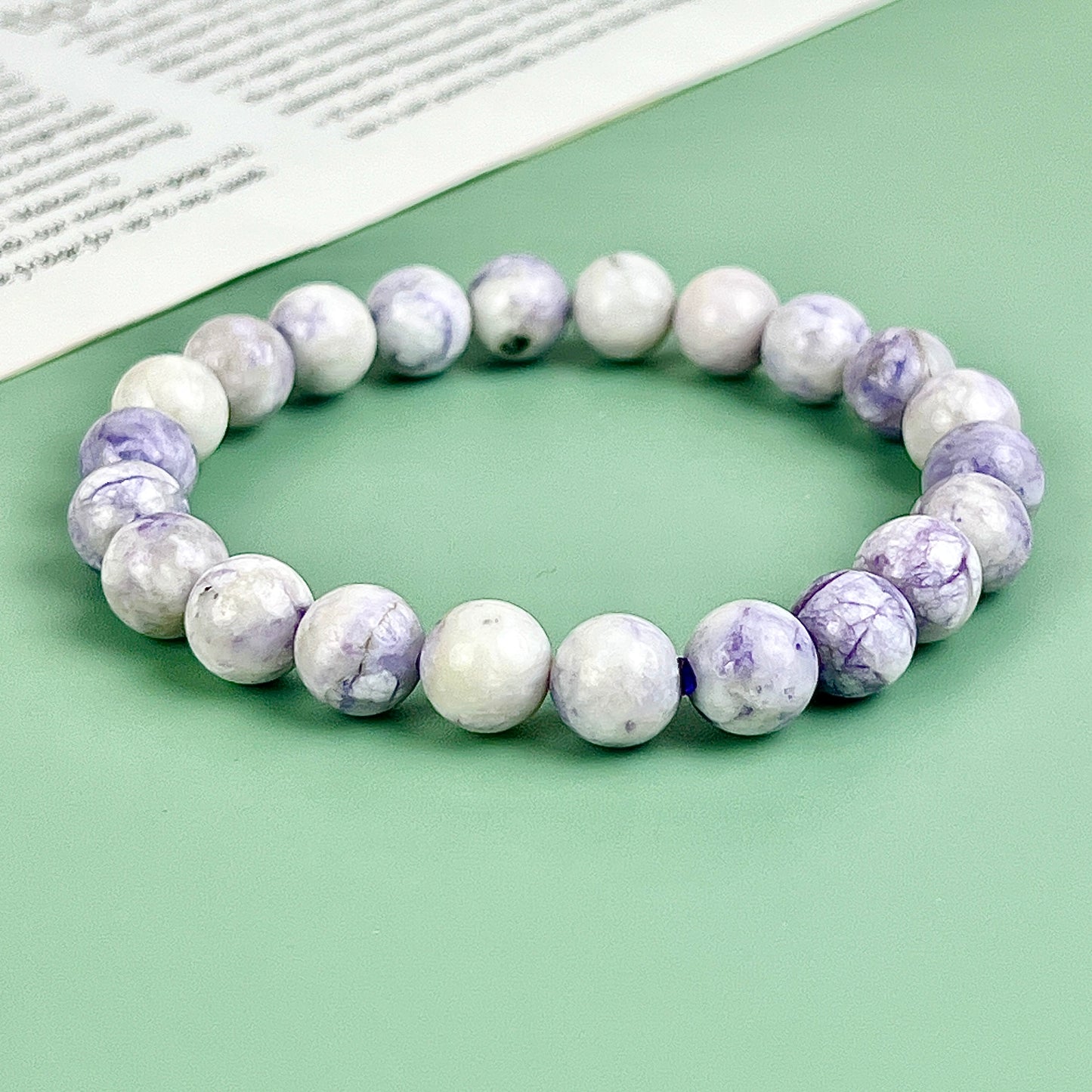 purple turquoise bracelet  8mm
