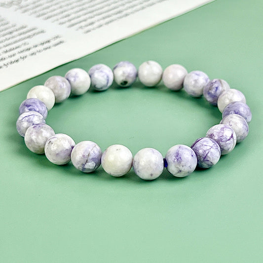 purple turquoise bracelet  8mm