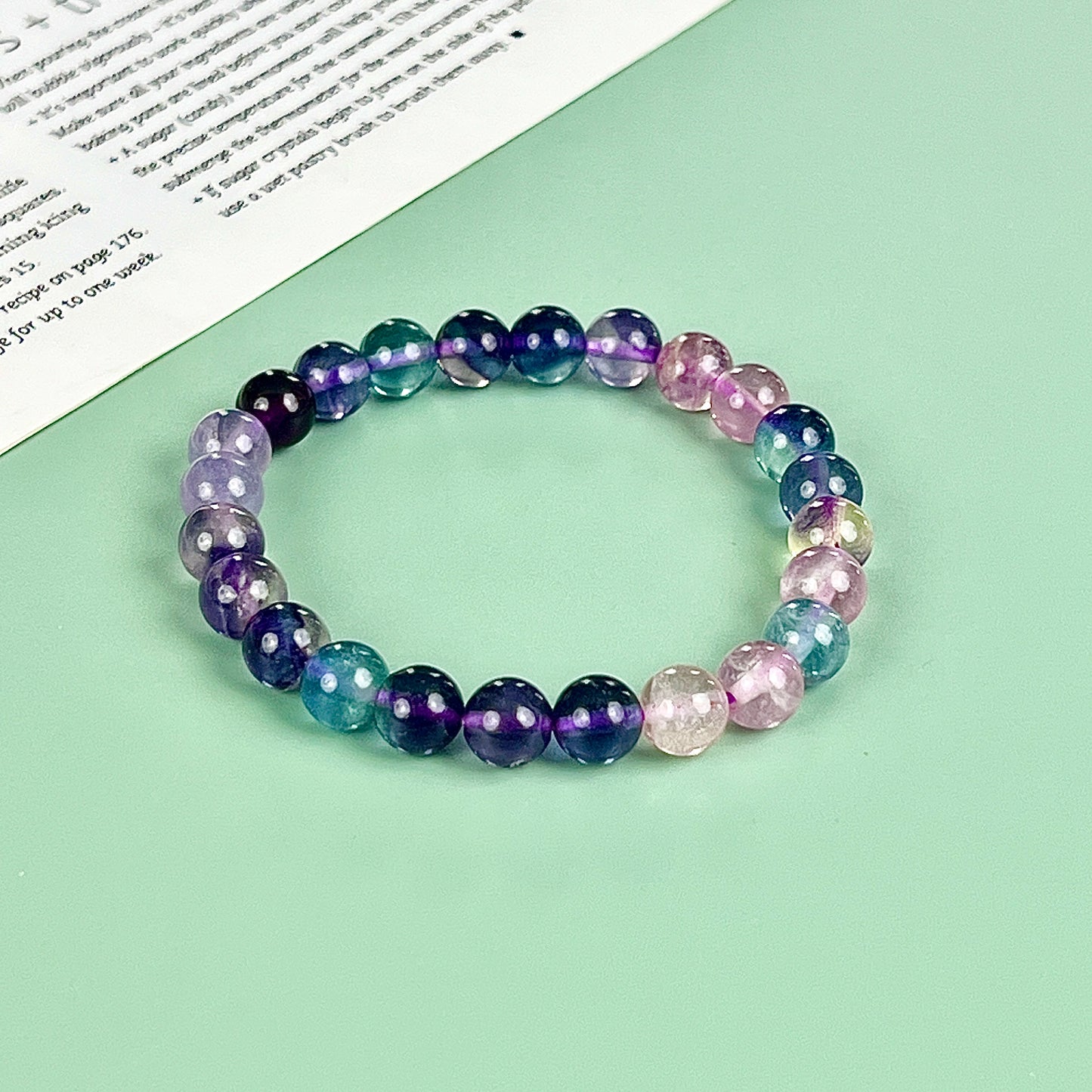 colourful fluorite bracelet  8mm