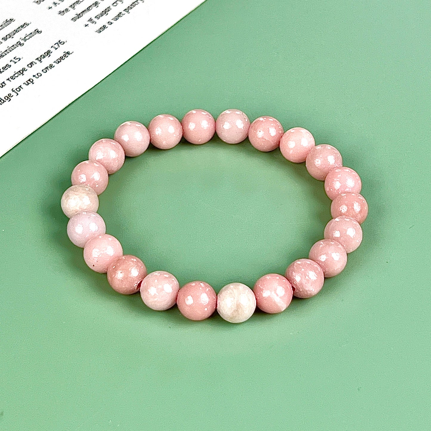 pink opal bracelet  8mm