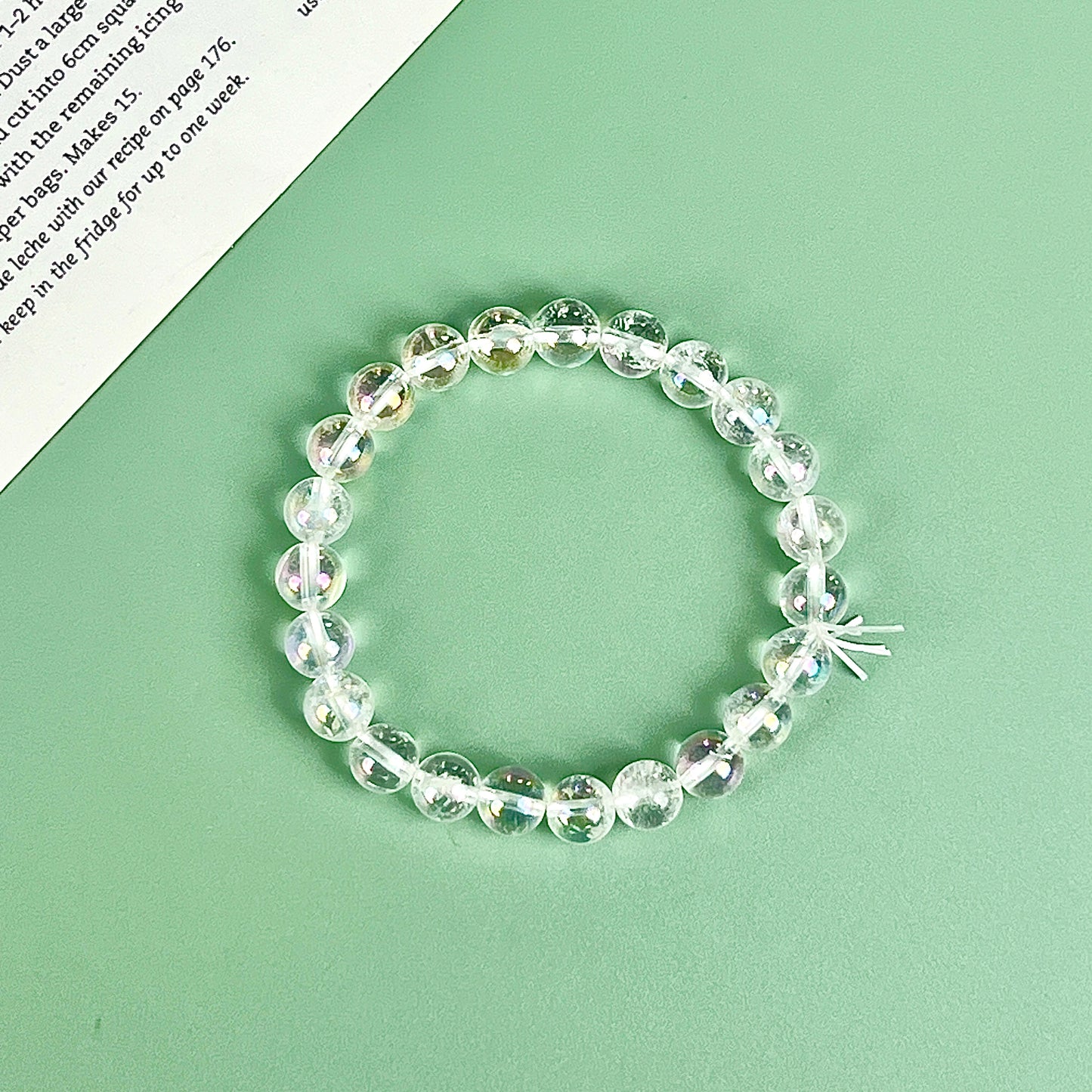 aura clear quartz bracelet  8mm
