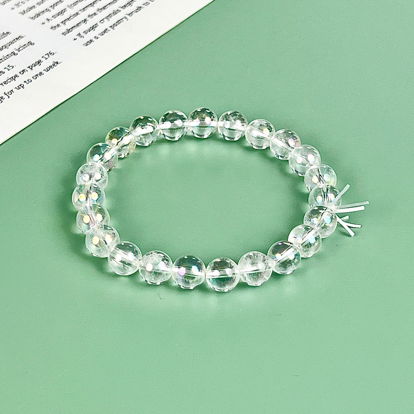 aura clear quartz bracelet  8mm