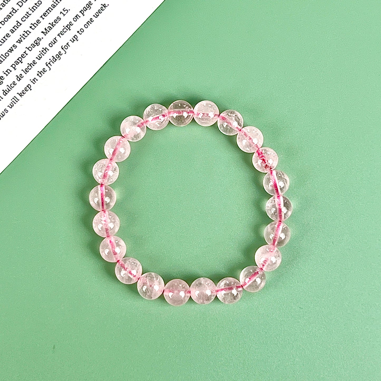 pink quartz bracelet  8mm