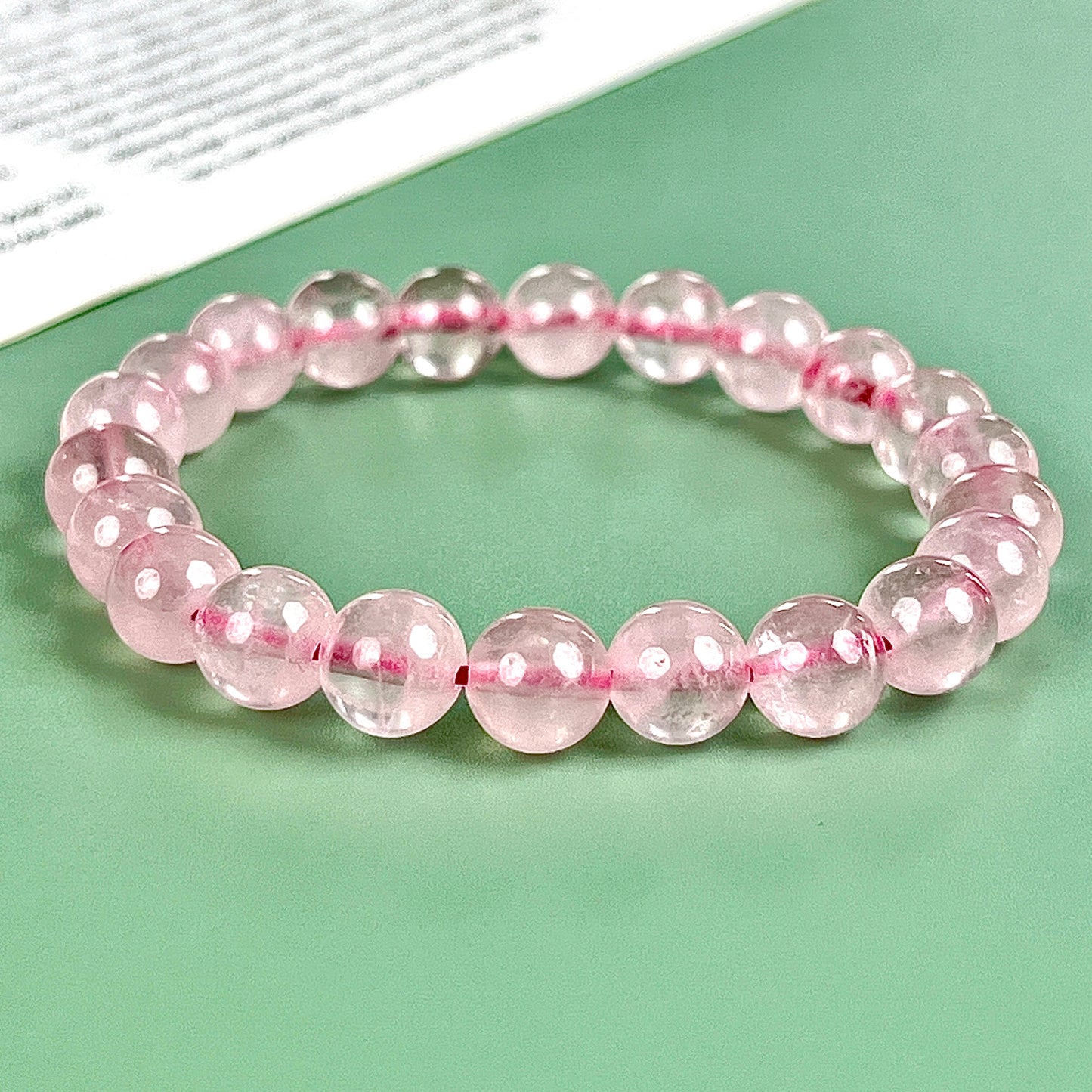 pink quartz bracelet  8mm
