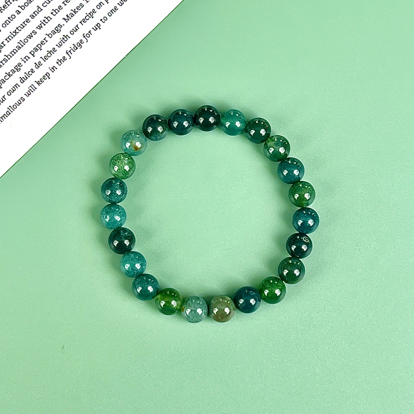 moss agate bracelet  8mm