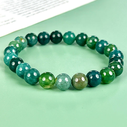moss agate bracelet  8mm