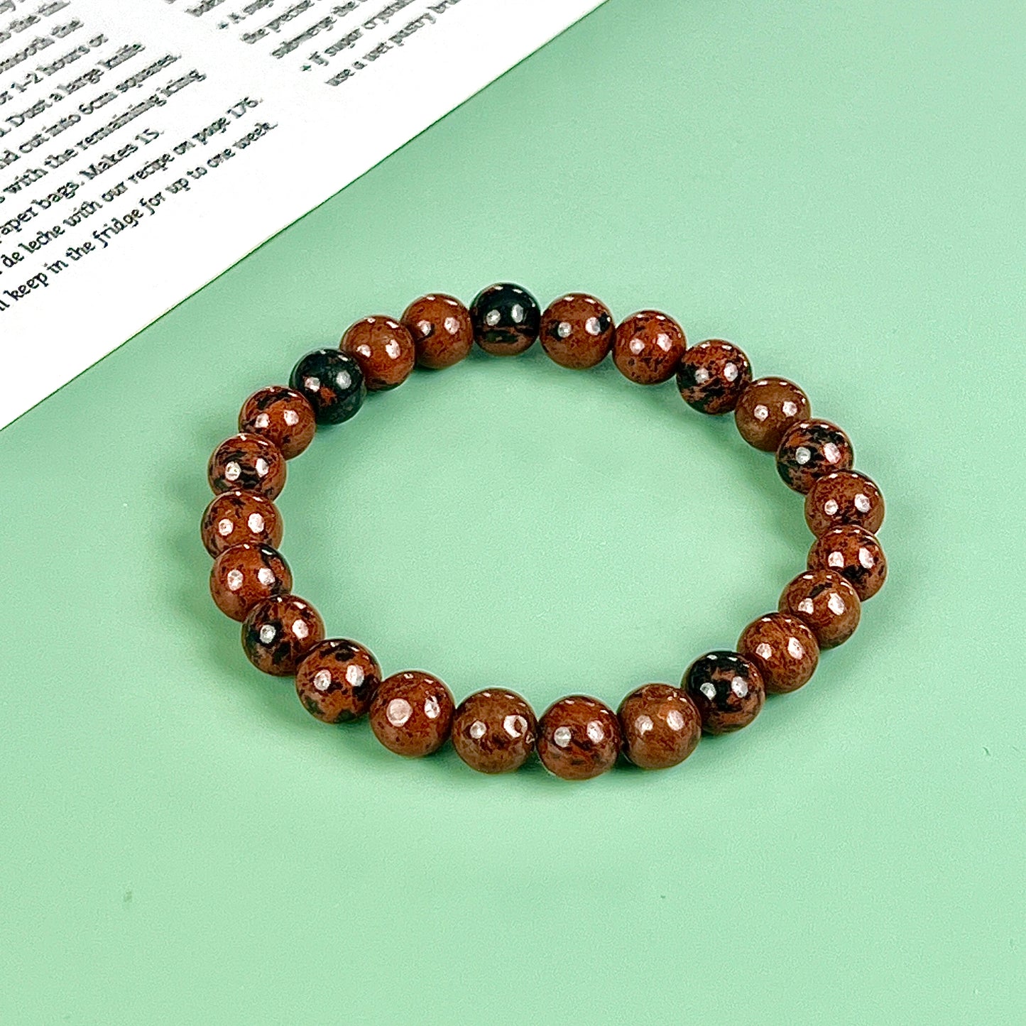 red obsidian bracelet  8mm