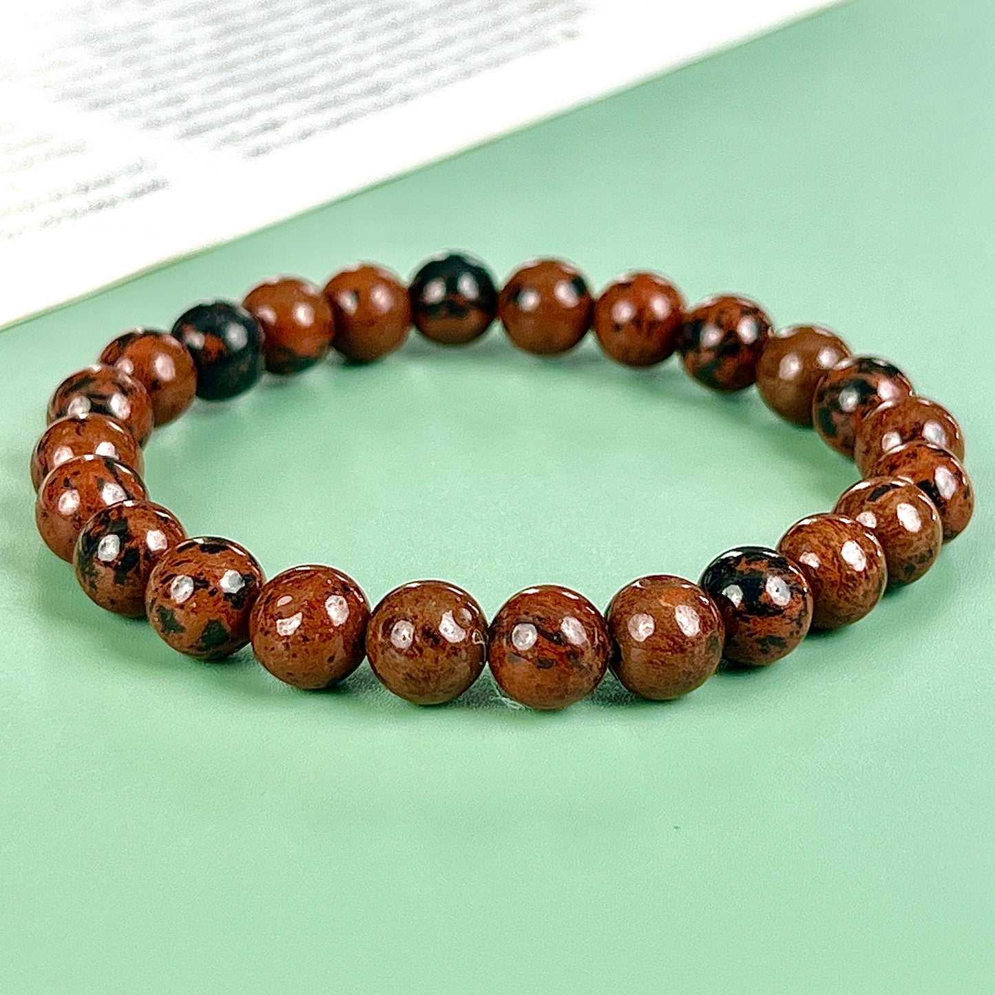 red obsidian bracelet  8mm