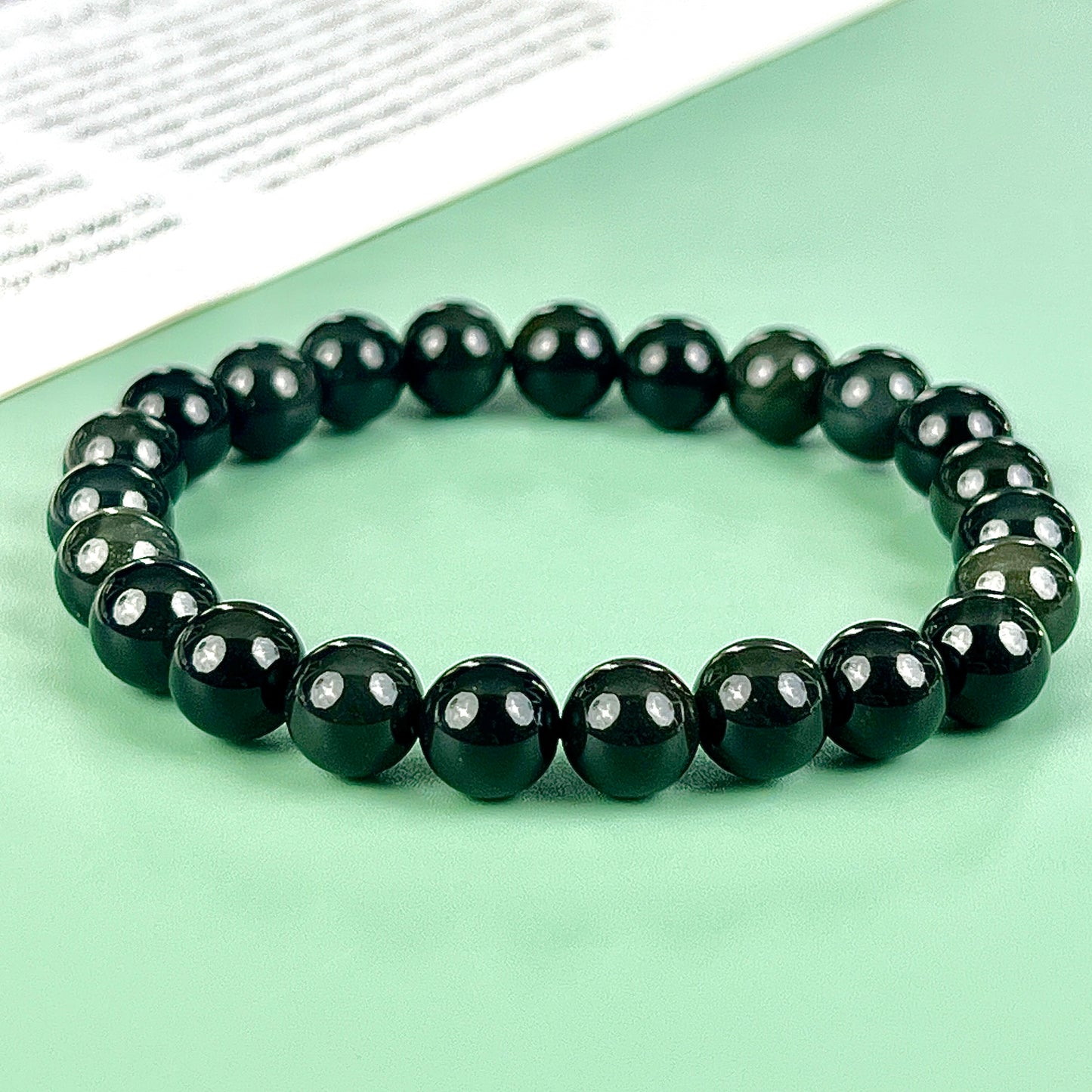 rainbow obsidian bracelet  8mm