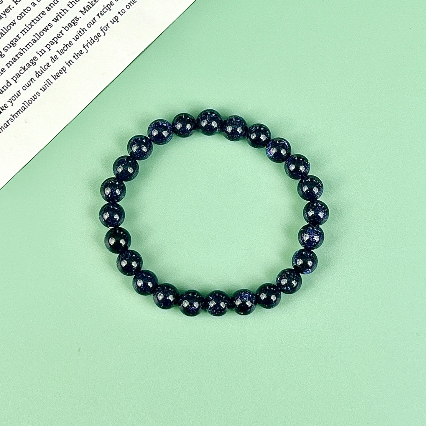 blue sand bracelet  8mm