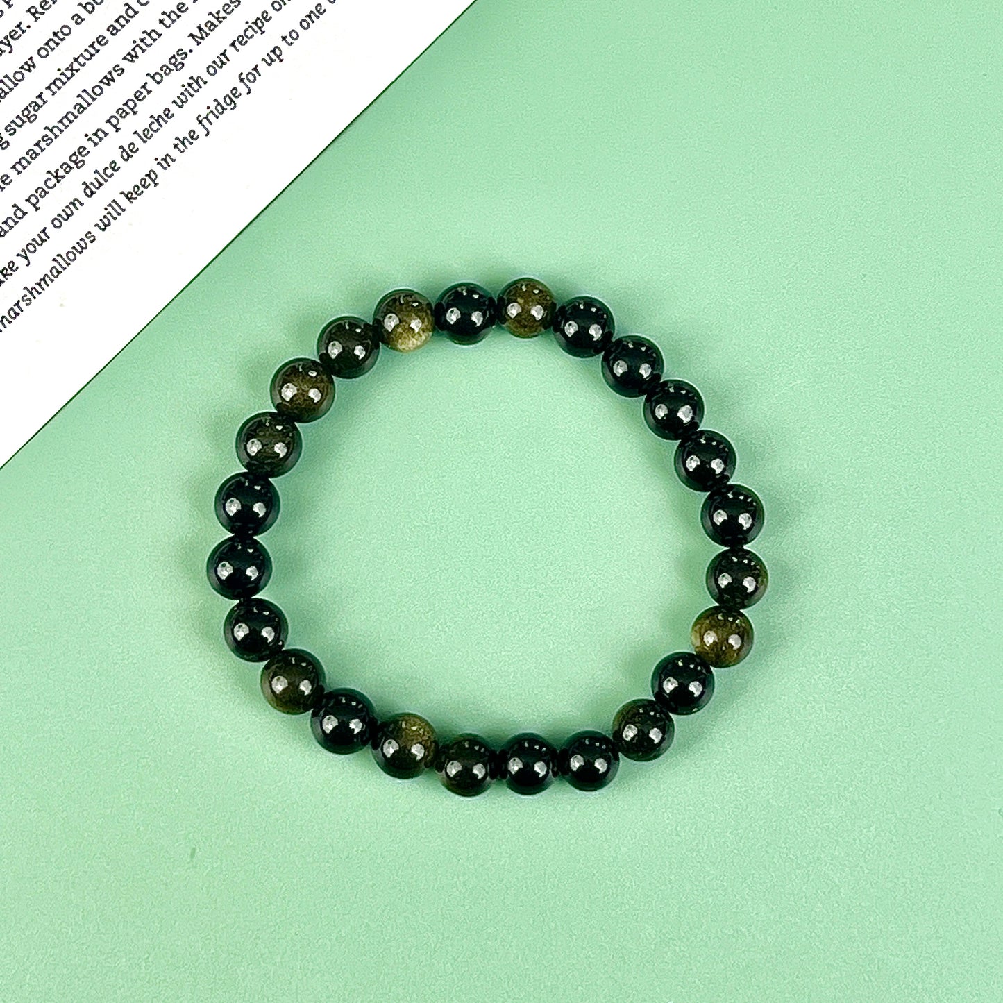 golden obsidian bracelets  8mm