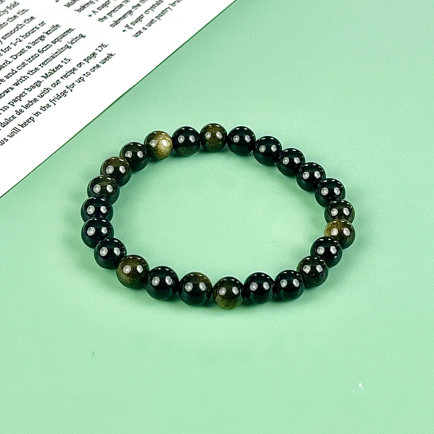 golden obsidian bracelets  8mm