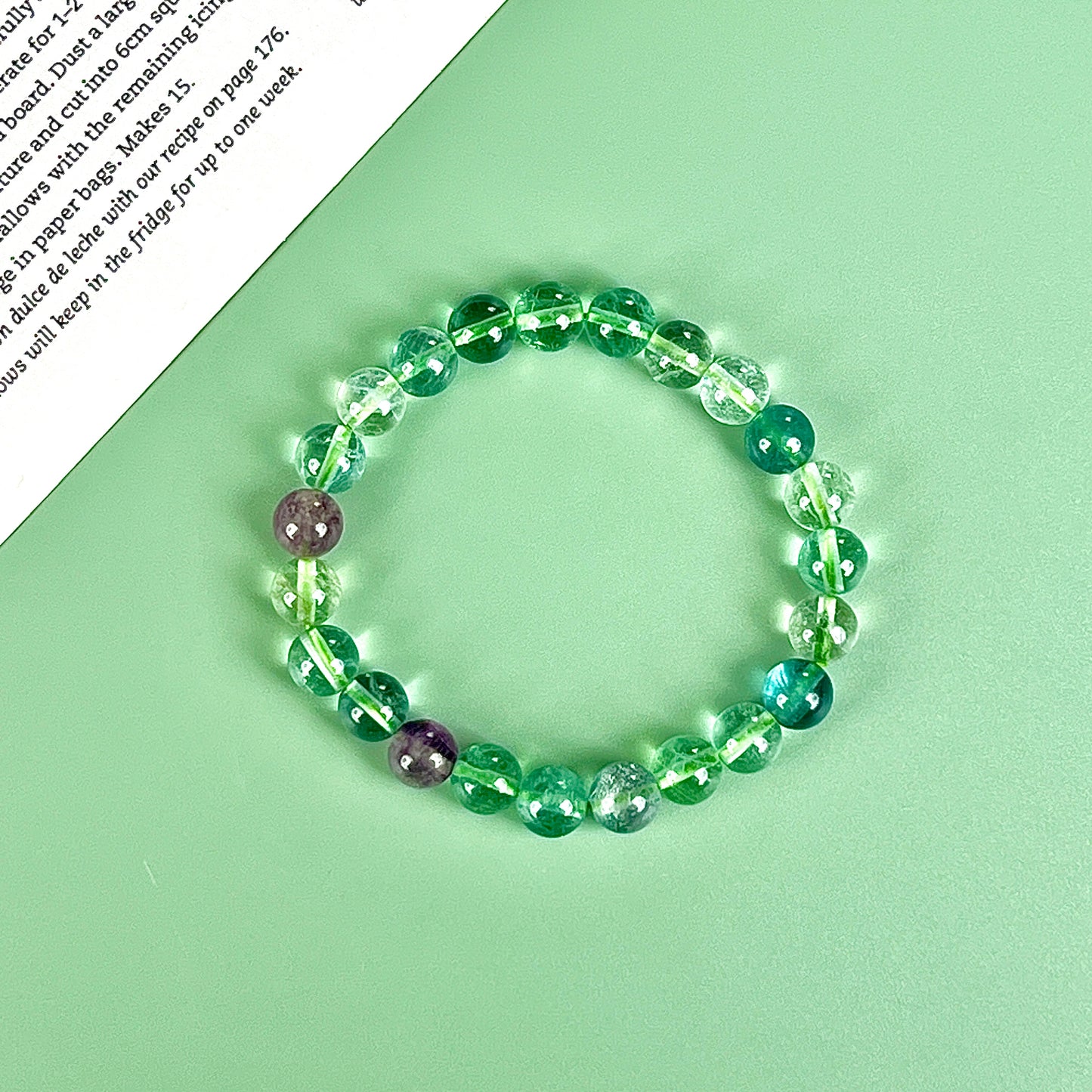green fluorite bracelet  8mm