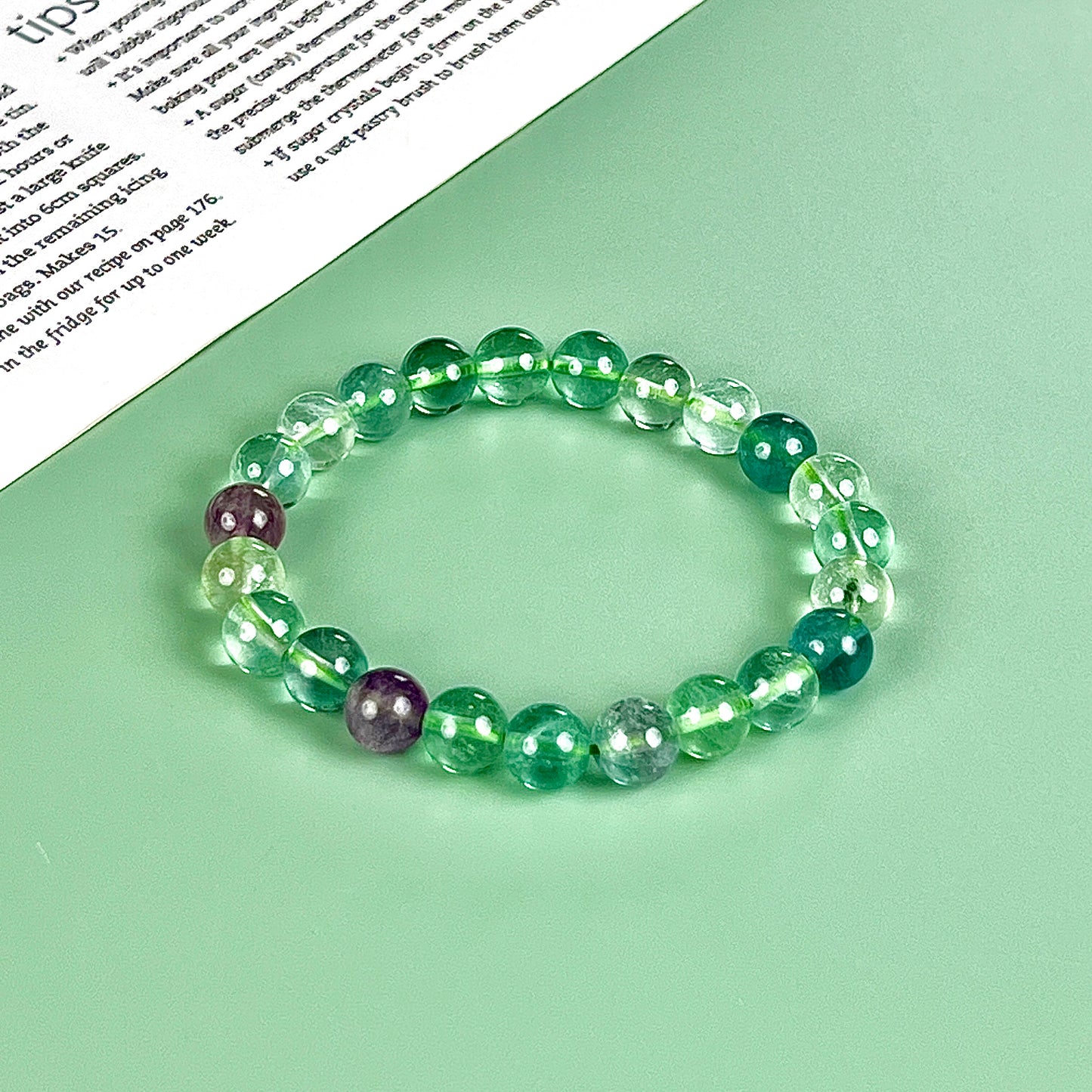 green fluorite bracelet  8mm