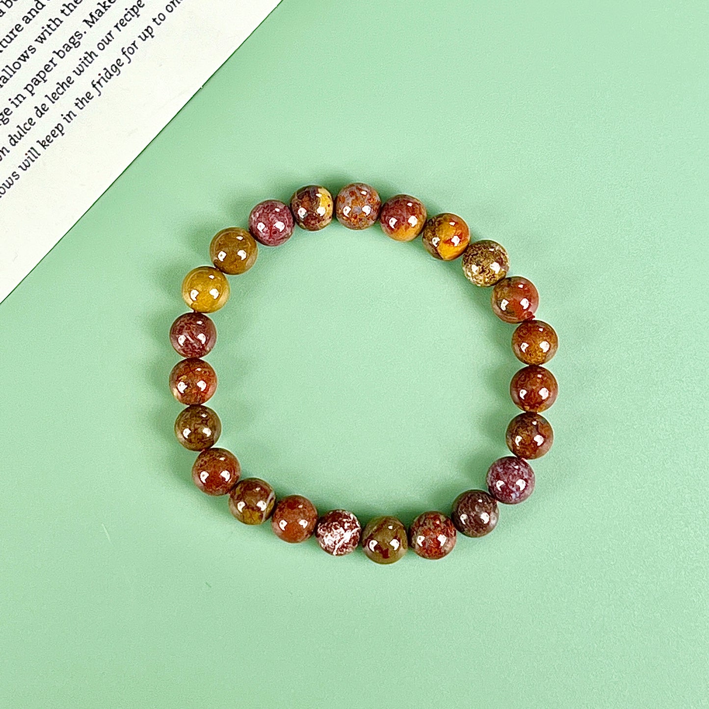 pink agate bracelet  8mm