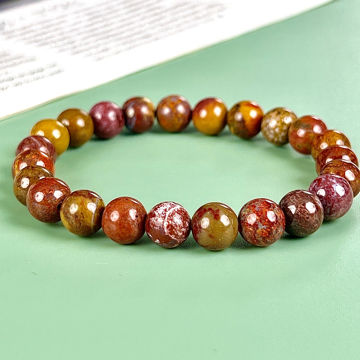 pink agate bracelet  8mm