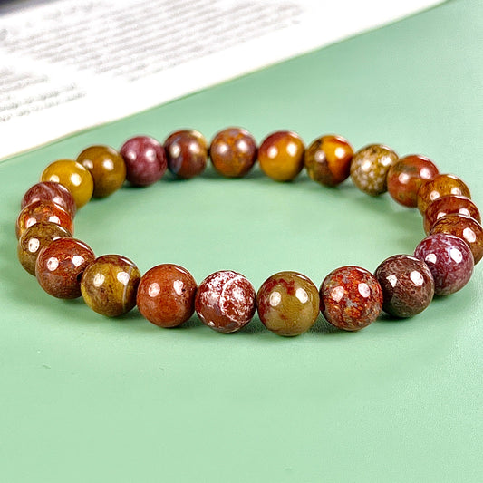 pink agate bracelet  8mm