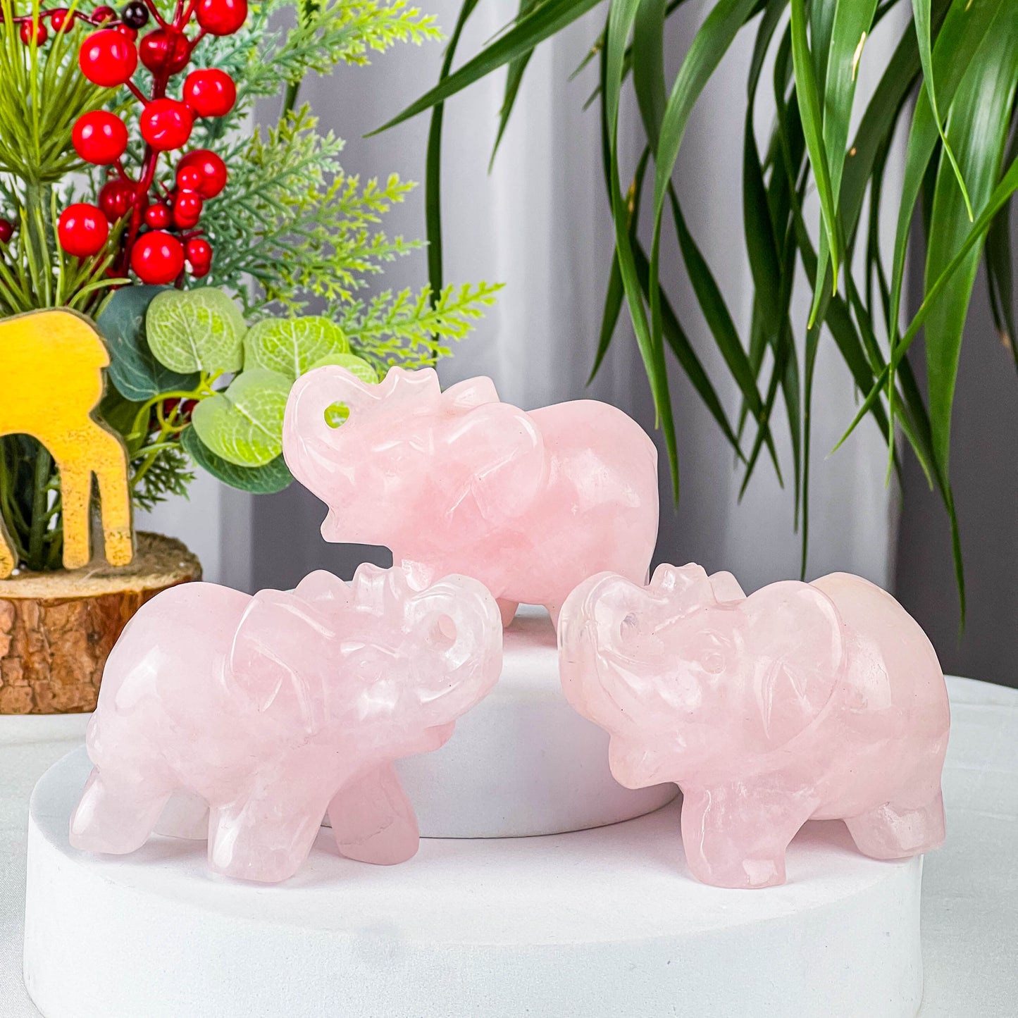 rose quartz elephant