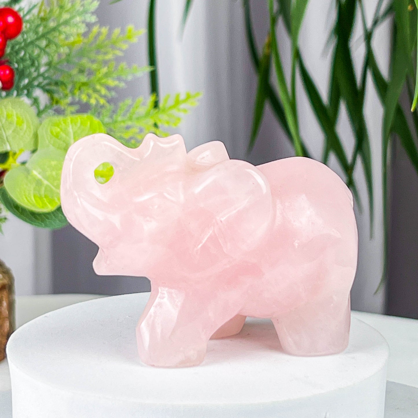 rose quartz elephant